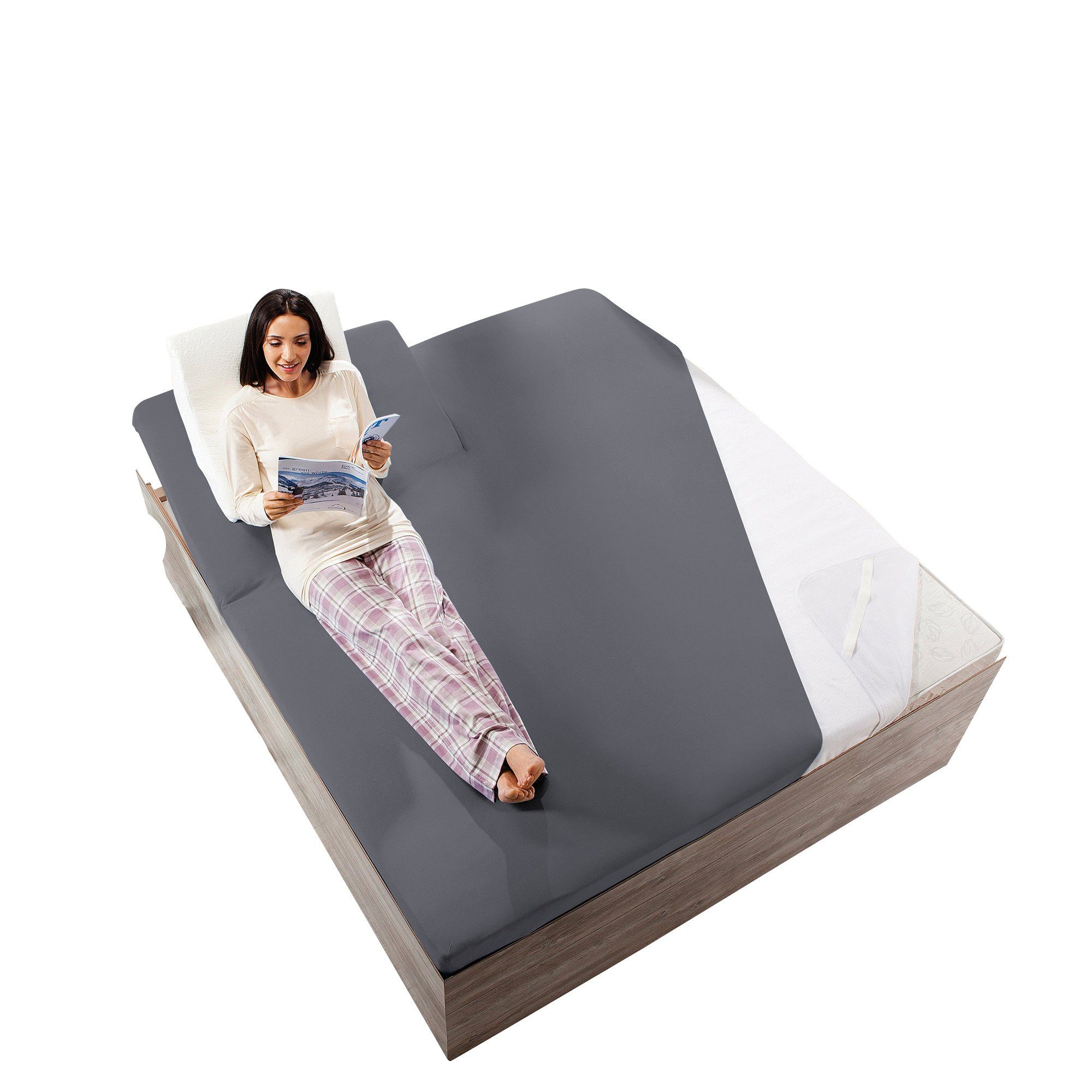 Erwin Müller Натяжні простирадла Split-Spannbettlaken, Jersey, Gummizug: Rundumgummi, (1 Stück), Multi-Stretch-Jersey Uni