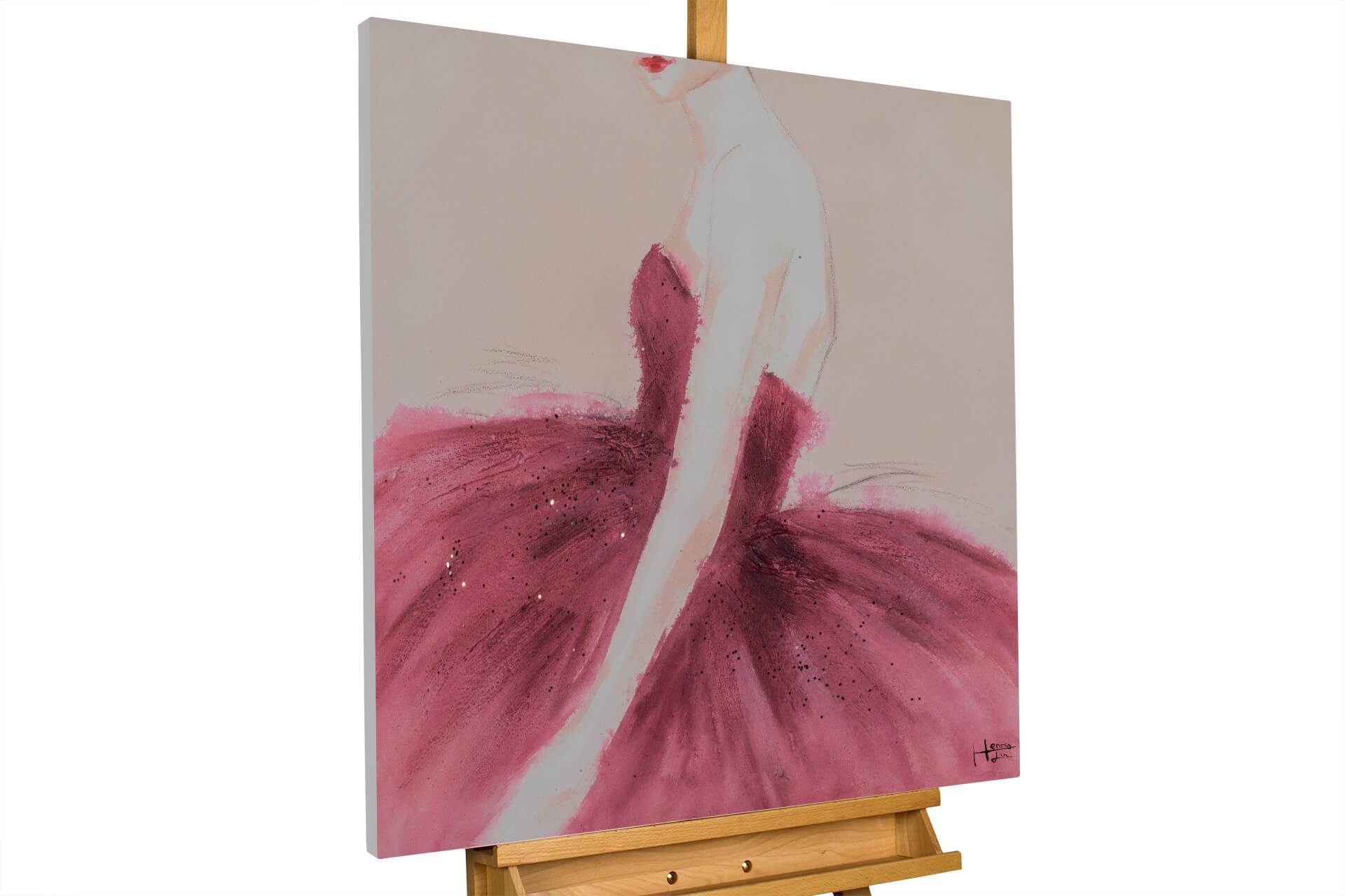 KUNSTLOFT Gemälde Leidenschaftlicher Tanz 80x80 cm, Leinwandbild 100% HANDGEMALT Wandbild Wohnzimmer