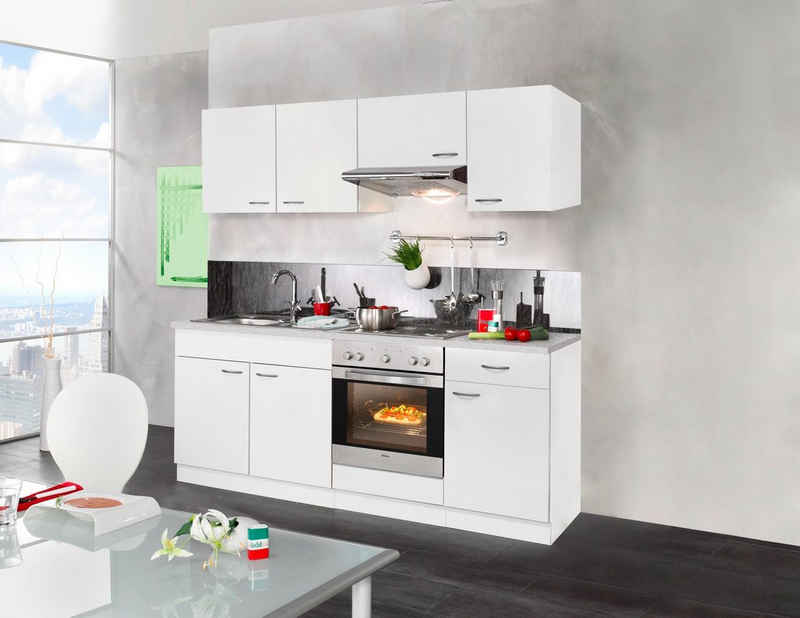 wiho Küchen Küchenzeile »Valencia«, mit E-Geräten, Breite 210 cm