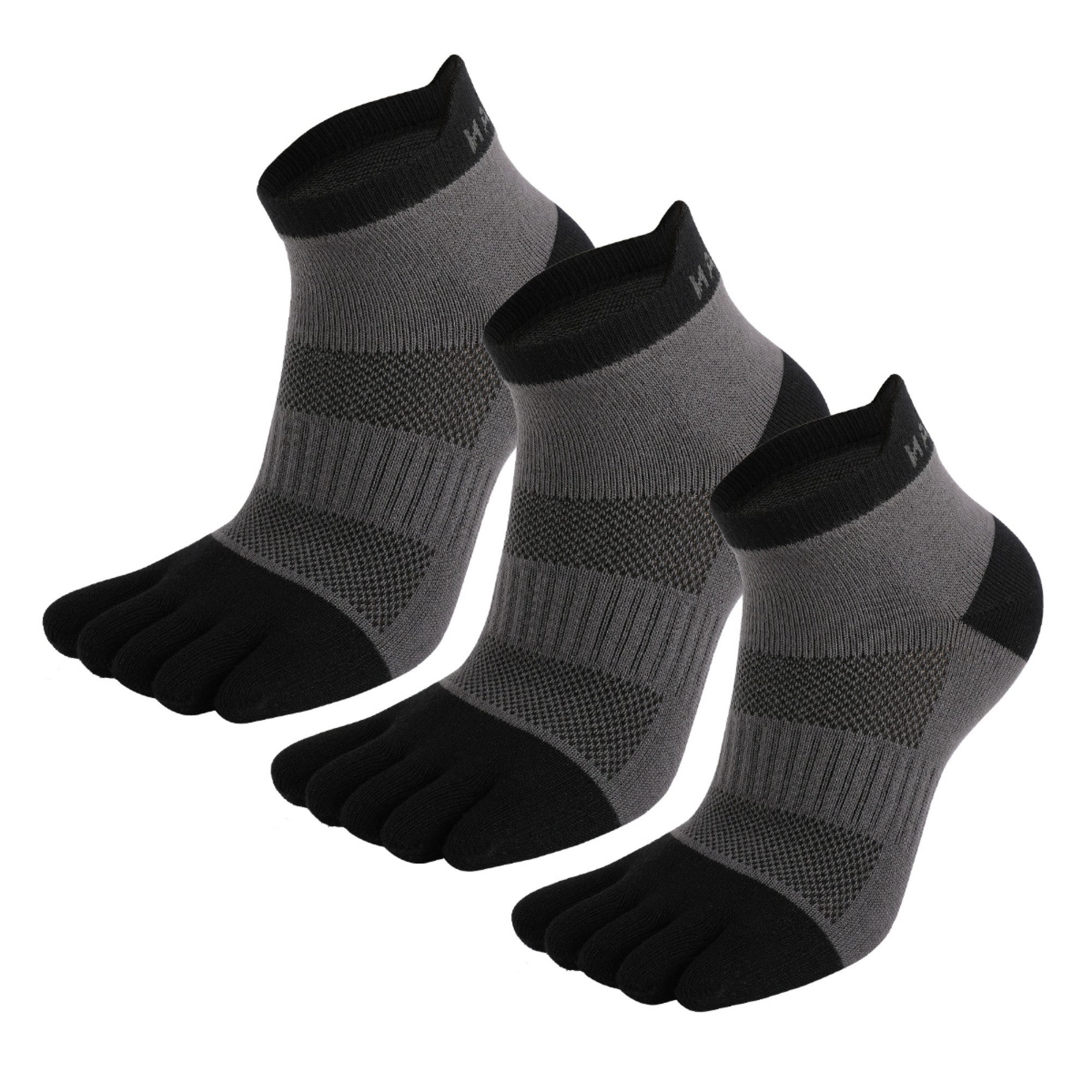 MEIKAN Zehensocken Fünf Finger Socken, Sportsocken für Damen & Herren (Packung, 3-Paar) Ideal für Joggen, Radfahren, Laufen, Marathon, Wandern und den Alltag