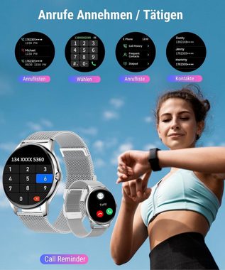 Holiday Damen's und Herren's IP68 Wasserdicht Fitness-Tracker Smartwatch (1,32 Zoll, Android / iOS), mit Herzfrequenzmonitor Schlafmonitor Schrittzähler, Sport Modus