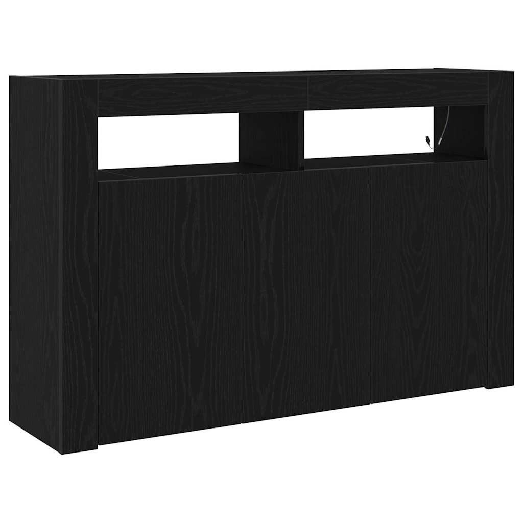 vidaXL Sideboard Sideboard Schwarz Eichen-Optik 116 x 30 x 75 cm Holzwerkstoff (1 St)