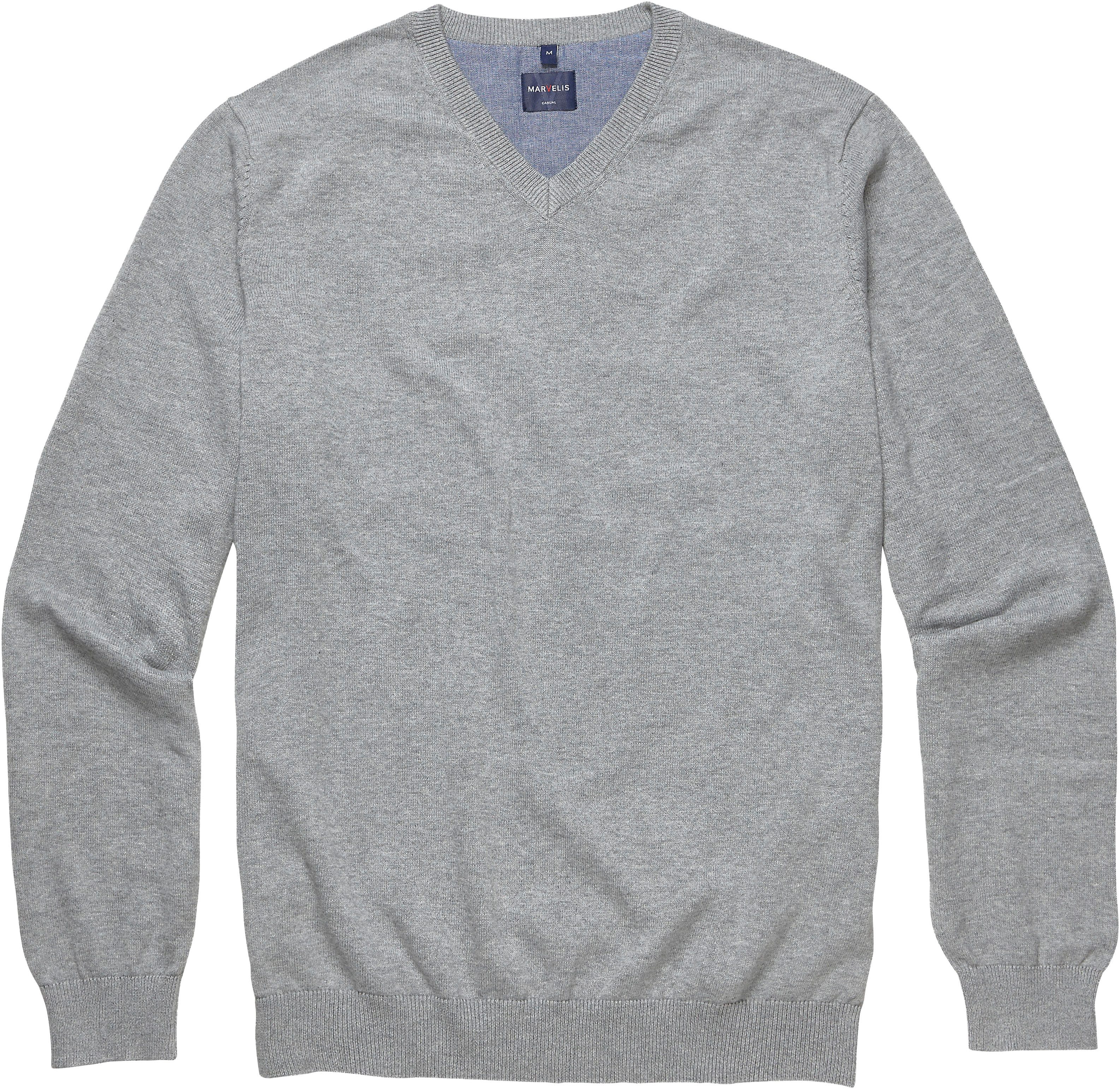 MARVELIS Strickpullover V-Ausschnitt, regular fit, Baumwolle günstig online kaufen