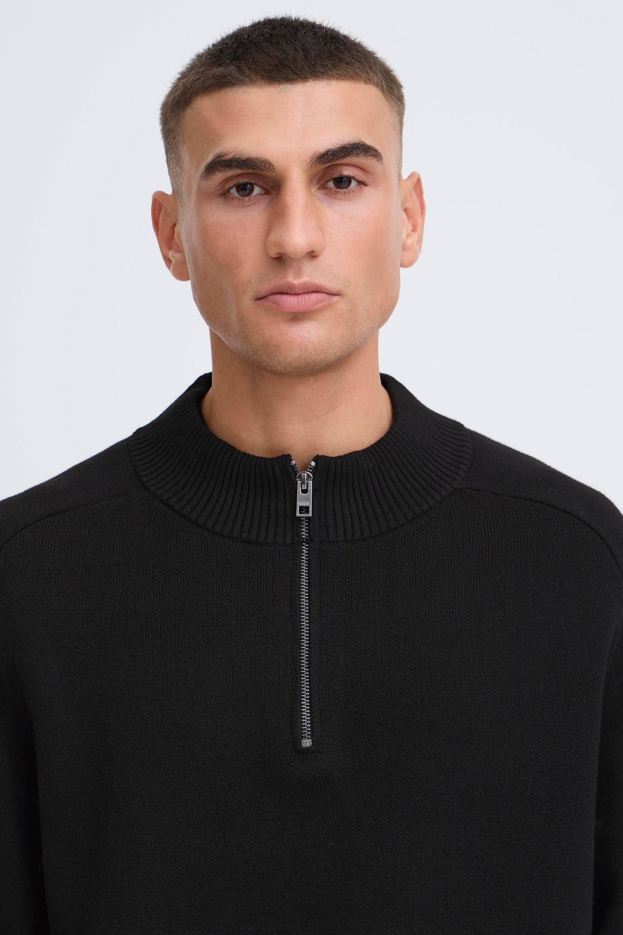 !Solid Troyer SDSylvester Modischer Grobstrickpullover mit Troyerkragen