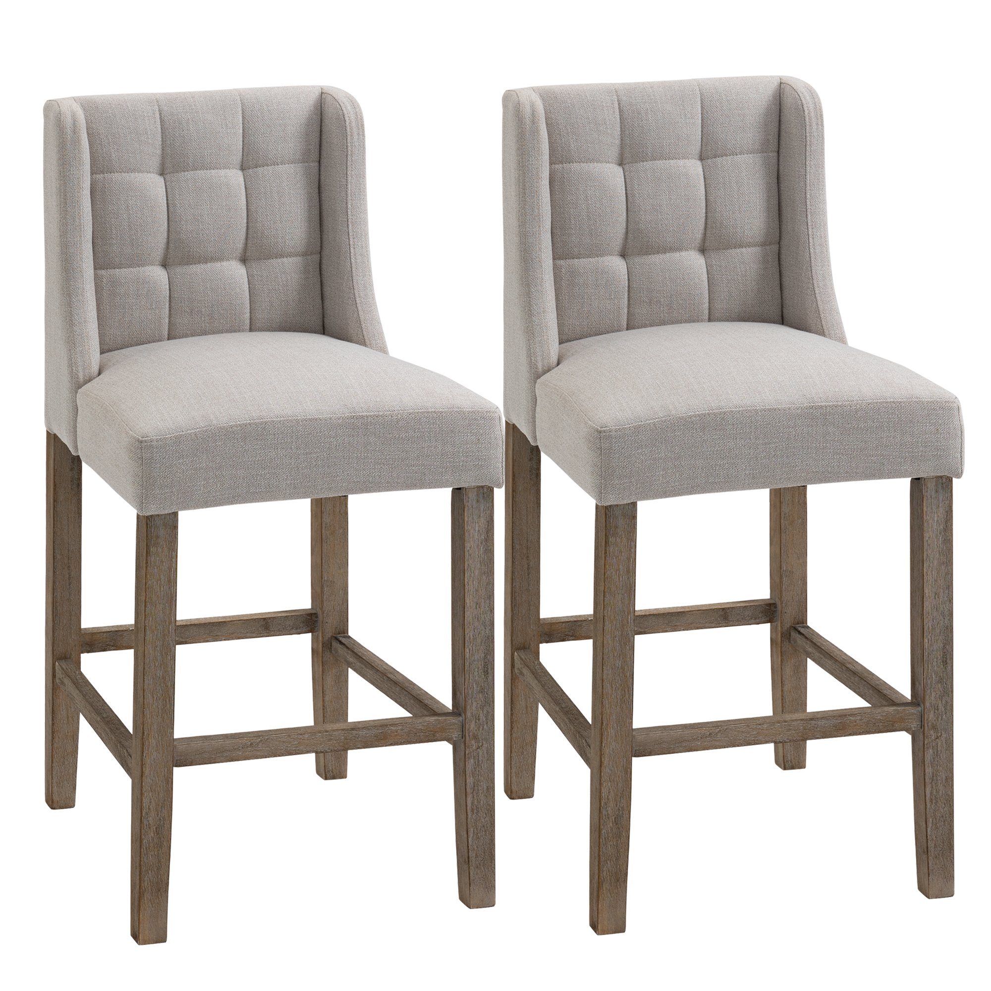 HOMCOM Barhocker Barhocker 2-er Set, Gebogene Federn