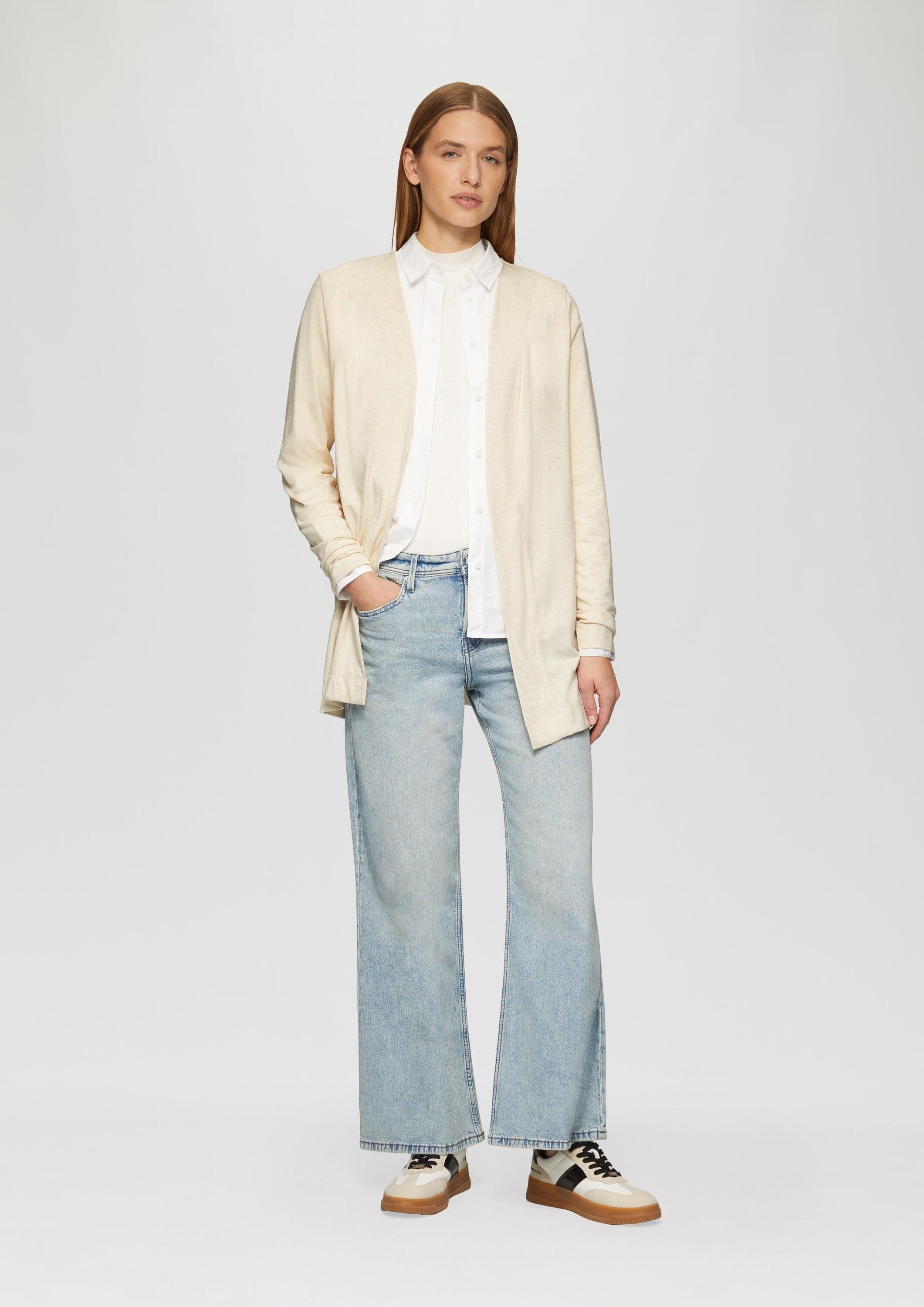 s.Oliver Cardigan Indoor-Jacke Langer Cardigan mit Glitzergarn