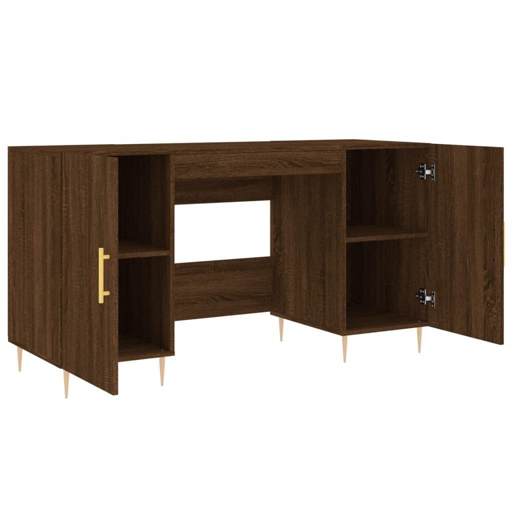 Schreibtisch furnicato Eichen-Optik Holzwerkstoff 140x50x75 Braun cm