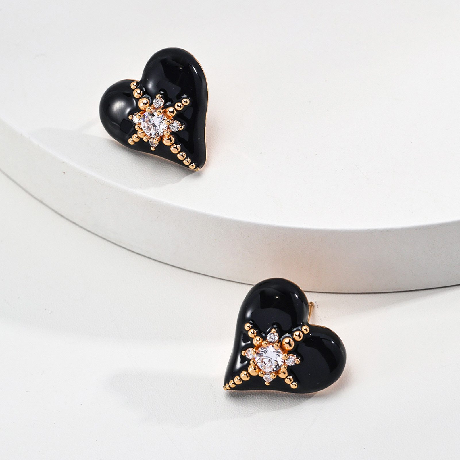 Jumpeak Paar Ohrhänger ohrringe silber 925,ohrringe schwarz,ohrringe herz,ohrringe mädchen, 18kohrringe vergoldet,ohrringe damen,geschenk freundin,damen geschenk