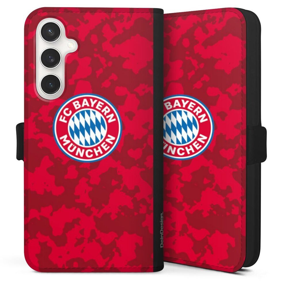 DeinDesign Handyhülle FC Bayern München Camouflage FCB Camouflage Muster FCB, Samsung Galaxy S24 FE 5G Hülle Handy Flip Case Wallet Cover