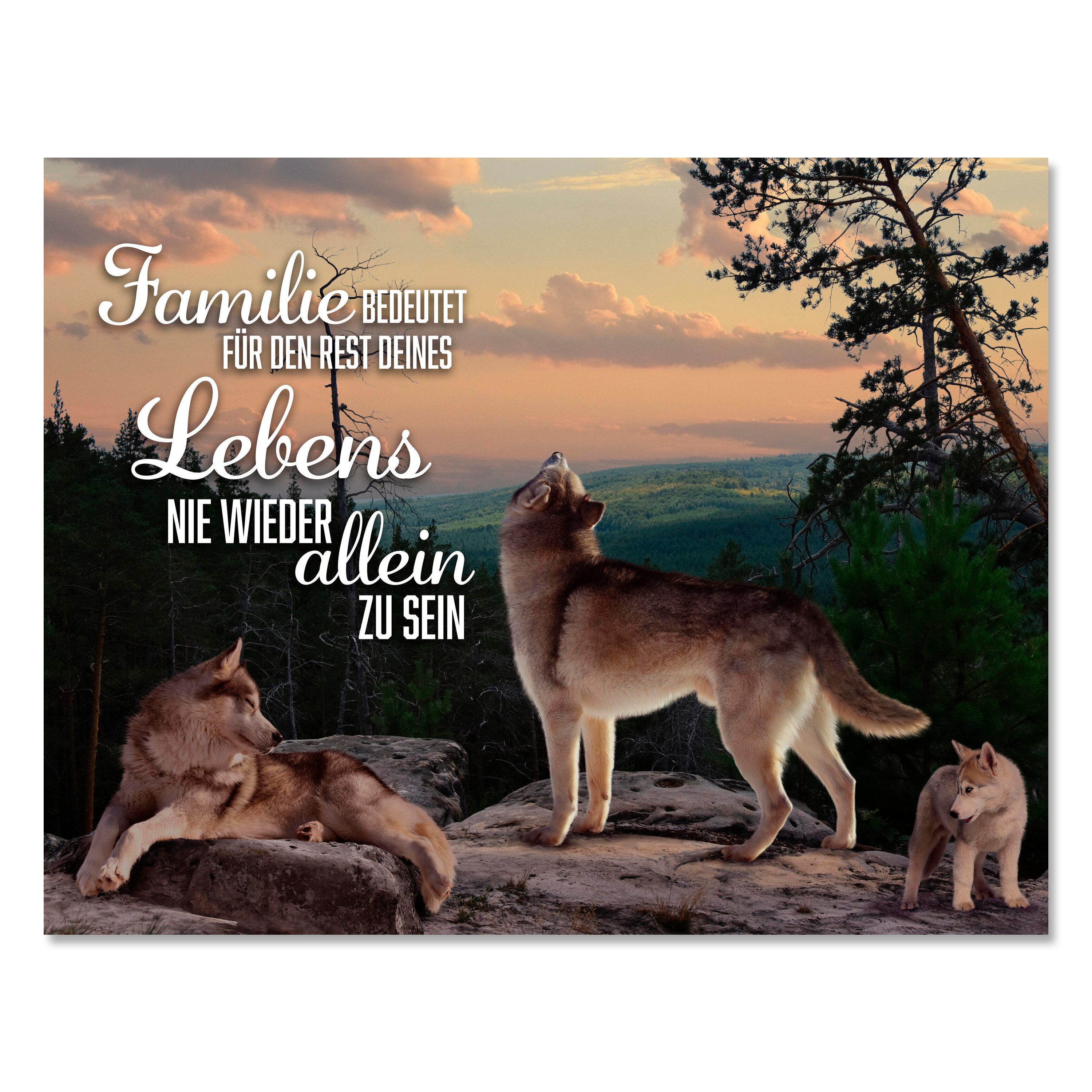 wandmotiv24 Leinwandbild Familie, Querformat, Familien, Wölfe, Wolf