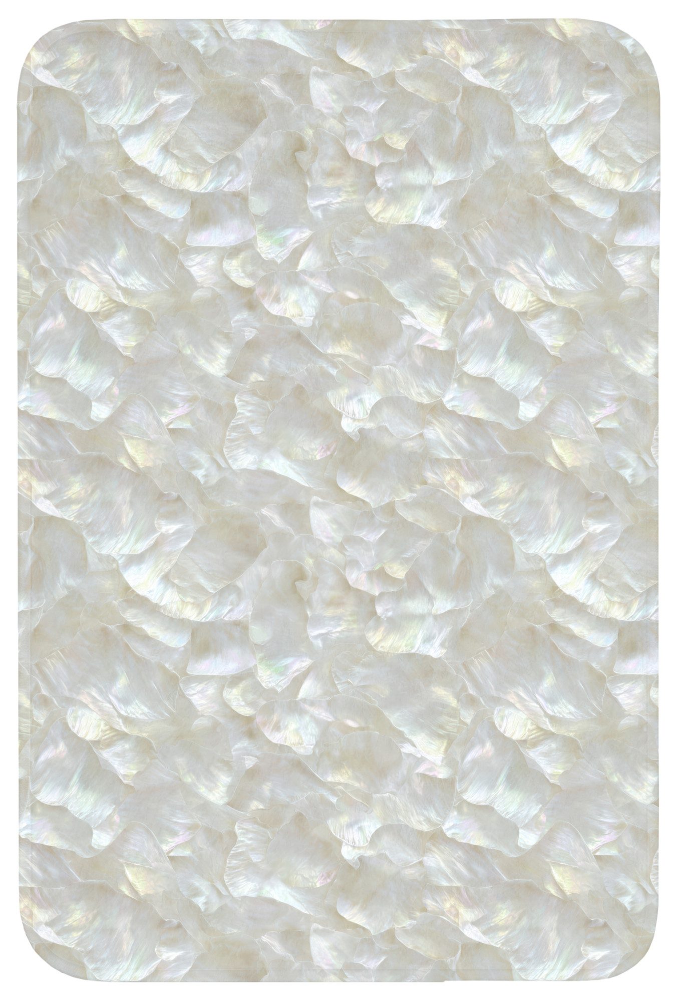 OnlyWow Badematte Perlglanz - Weiß - Muschel, Höhe 10 mm, Polyester, Rechteckig, Badezimmerteppich, Badteppich, Rutschfest, Duschvorleger, Duschmatte