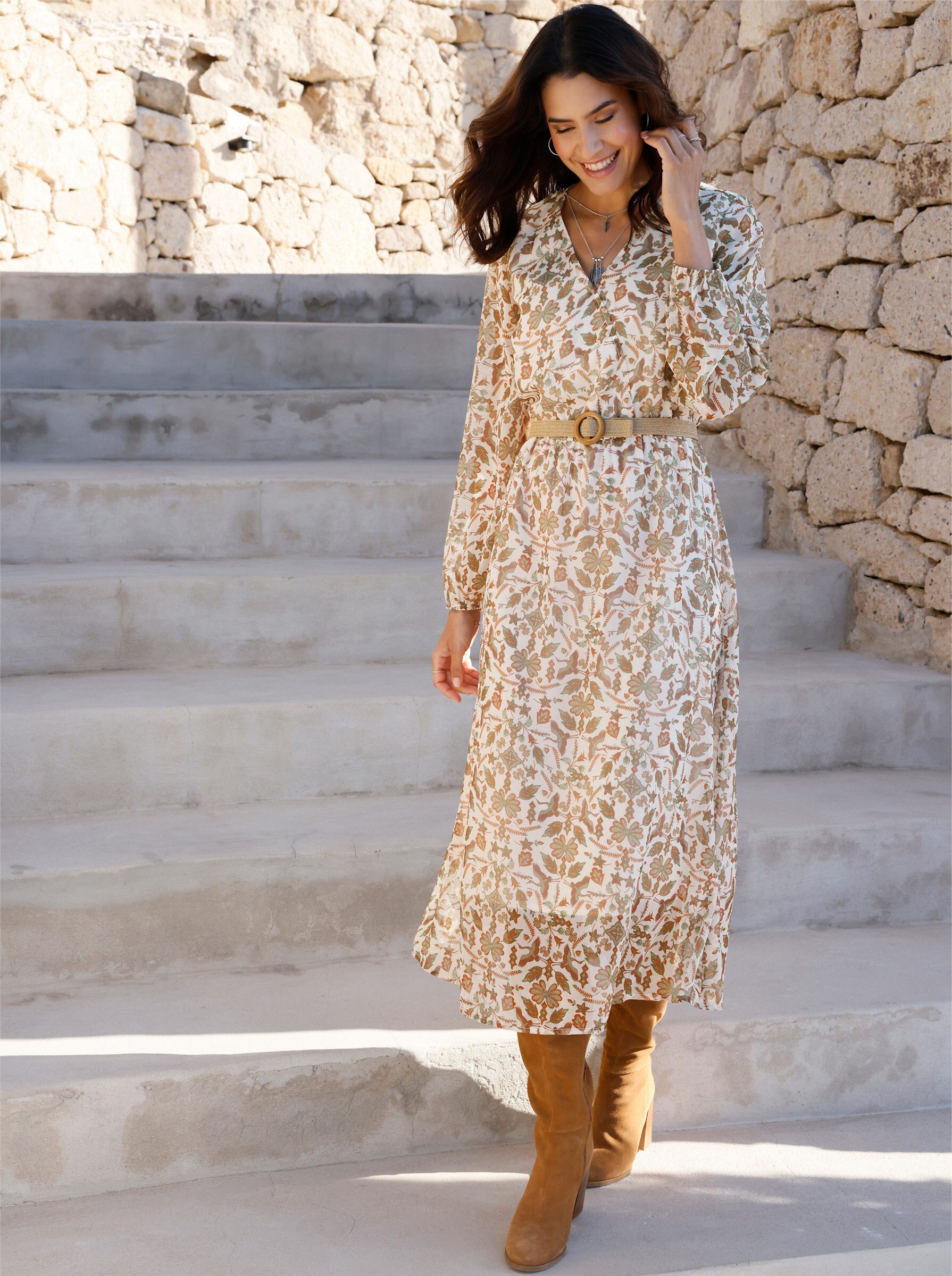 Witt Etuikleid Druck-Kleid Kurzarm .