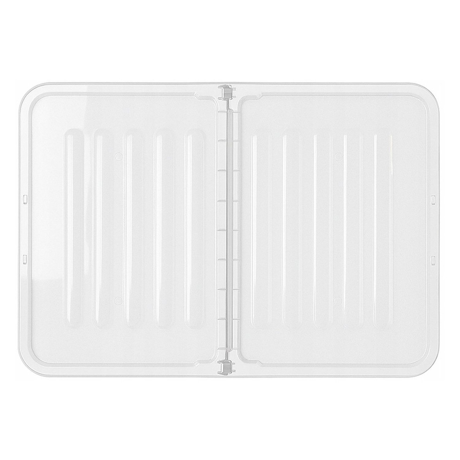 Plast Team Aufbewahrungsbox Behälter mit Doppeldeckel 15l, Doppeldeckelbehälter, Klappdeckel, Sicherheitsclips
