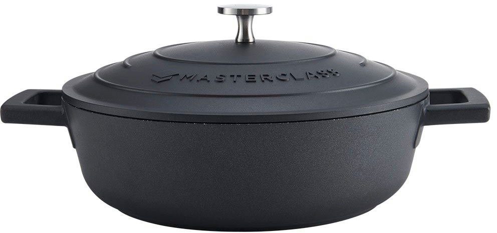 MasterClass Kasserolle MasterClass, Aluminiumguss, flach, 2,5 L, ultraleicht, kratzfeste Antihaftbeschichtung,Induktion