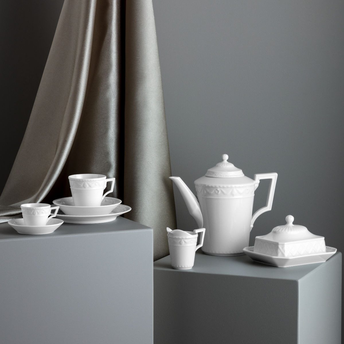 KPM Berlin Frühstücksteller Kurland Weiß, 19,5 cm