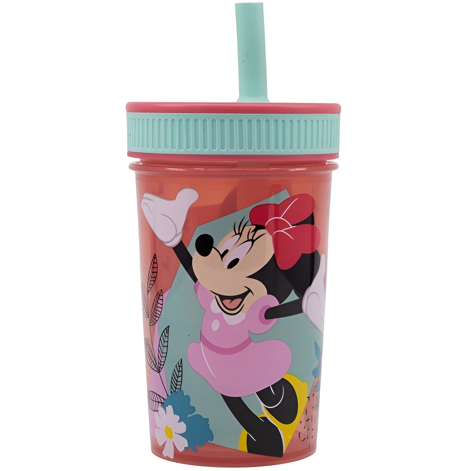Disney Becher Disney Minnie Maus Kinder Trinkbecher integriertem Halm 465 ml