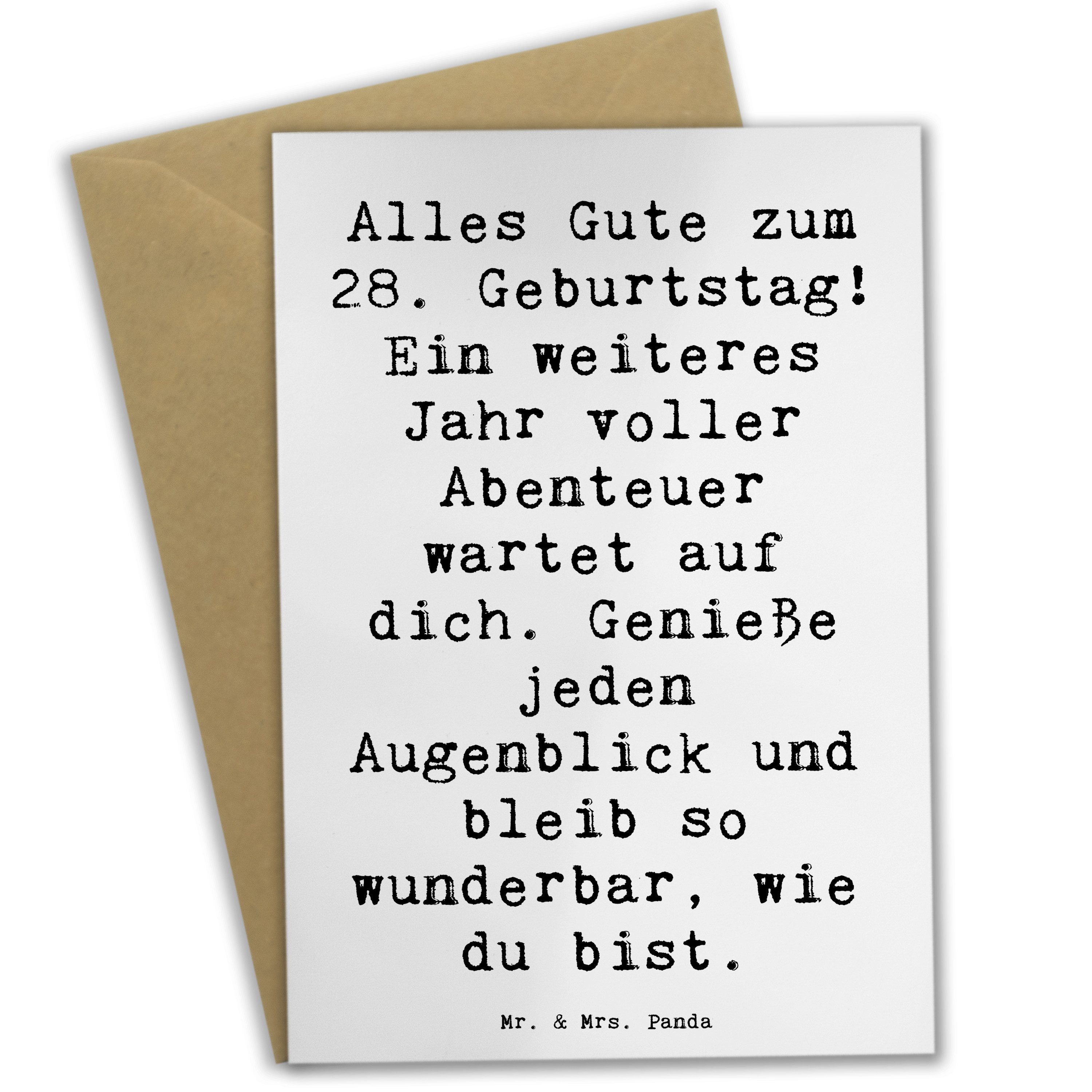 Grußkarte Spruch 28. Geburtstag - Weiß - Geschenk, Freude, Alles gut zum Geburt