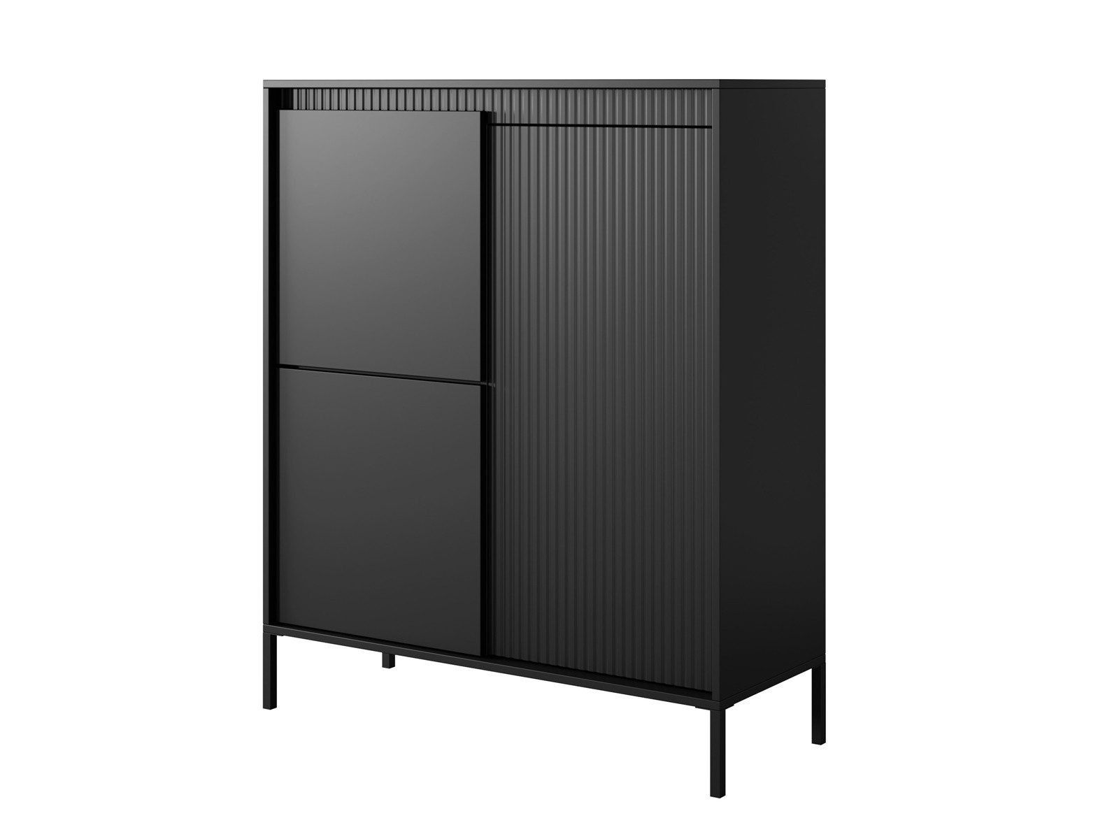 Compleo Hochkommode Moderne Kommode mit Lamellen, Push to open Funktion JULO