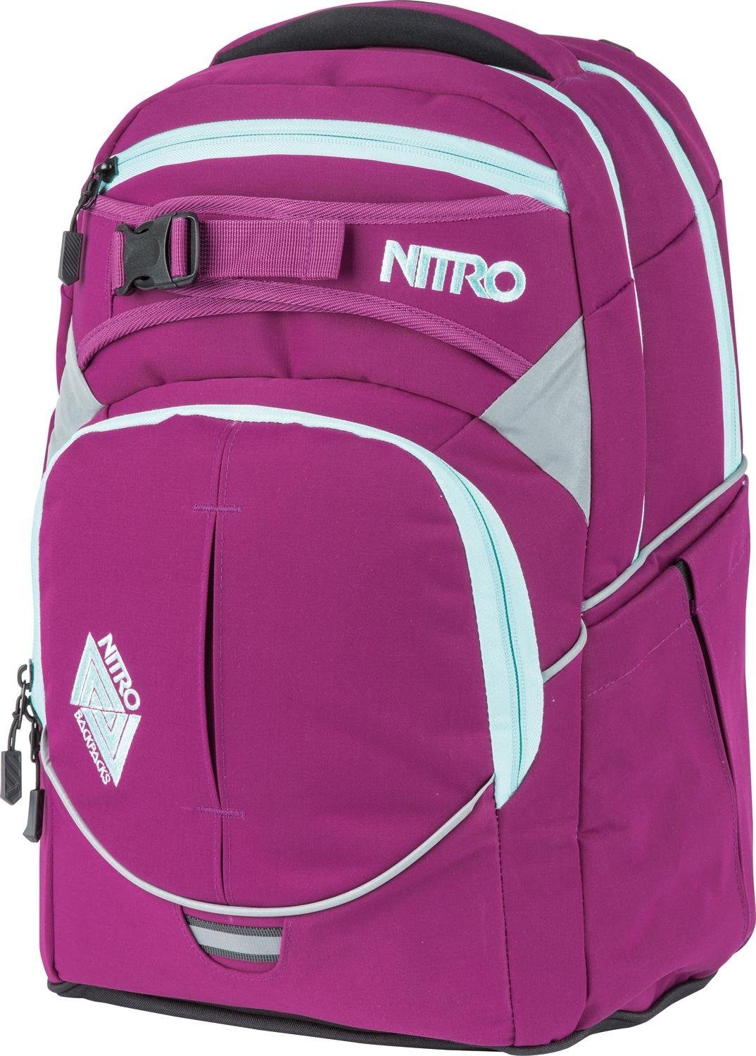 NITRO Schulrucksack Superhero, Schulrucksack, Rucksack für Schule und Freizeit Grateful Pink