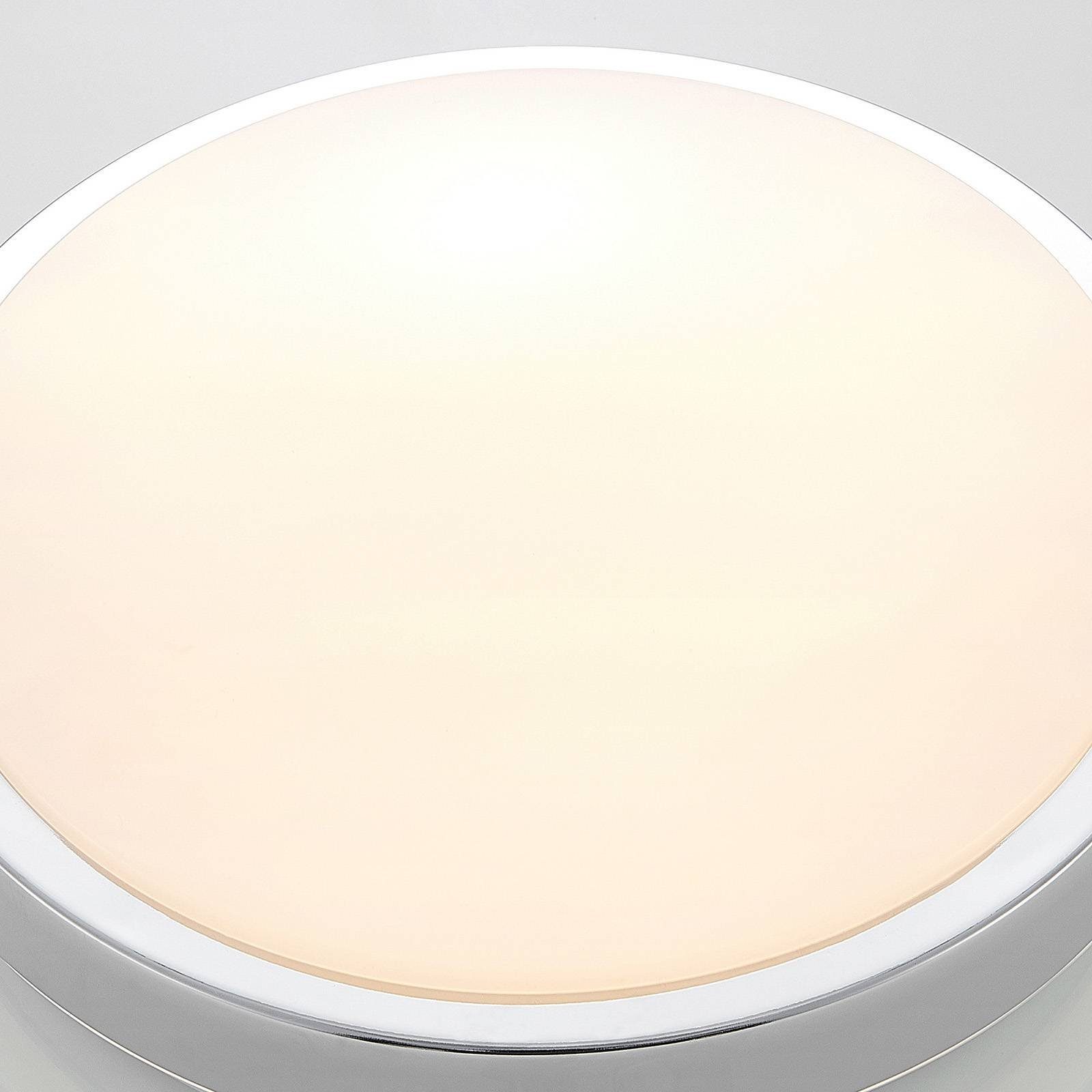 Lindby LED chrom, LED-Leuchtmittel weiß Deckenleuchte satiniert, 1 Modern, verbaut, Kunststoff, Metall, fest flammig, Camille, inkl. warmweiß