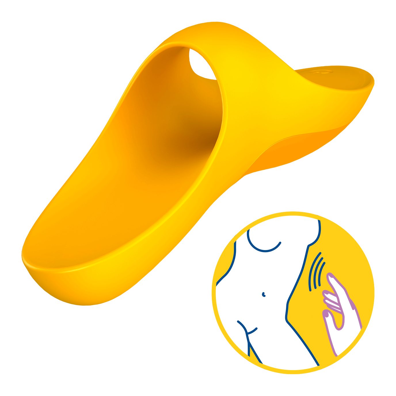 "Teaser", gelb Silikon, Satisfyer Klitoris-Stimulator Fingervibrator, Satisfyer 12cm medizinisches