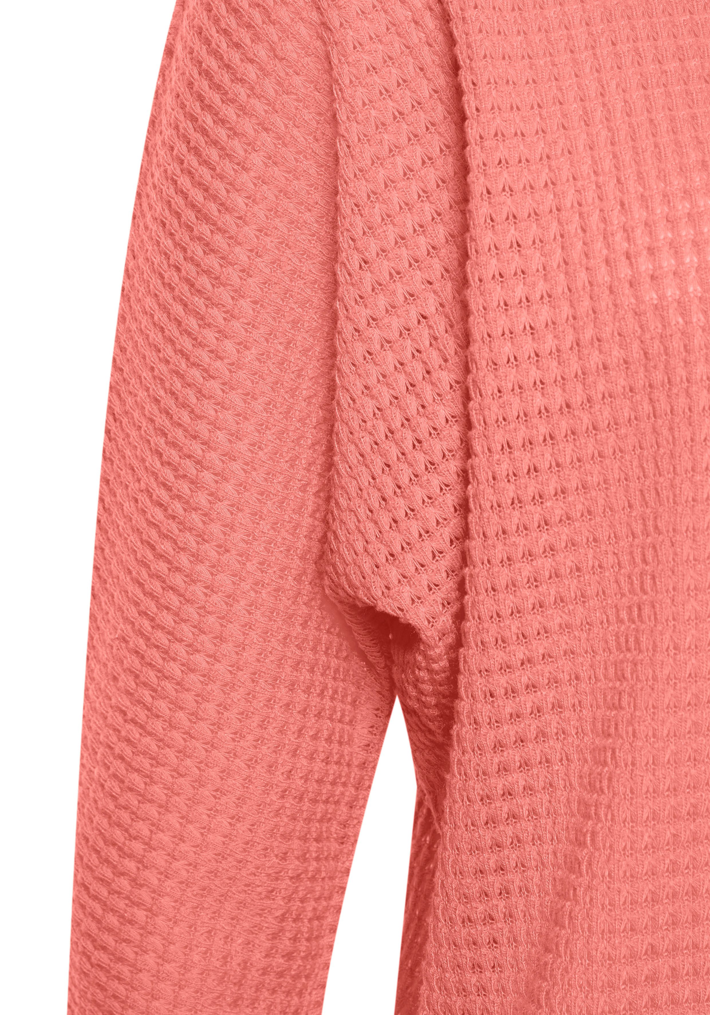 Vivance 3/4-Arm-Shirt mit sommerlicher Waffelstruktur aus bügelfreier Strickqualität