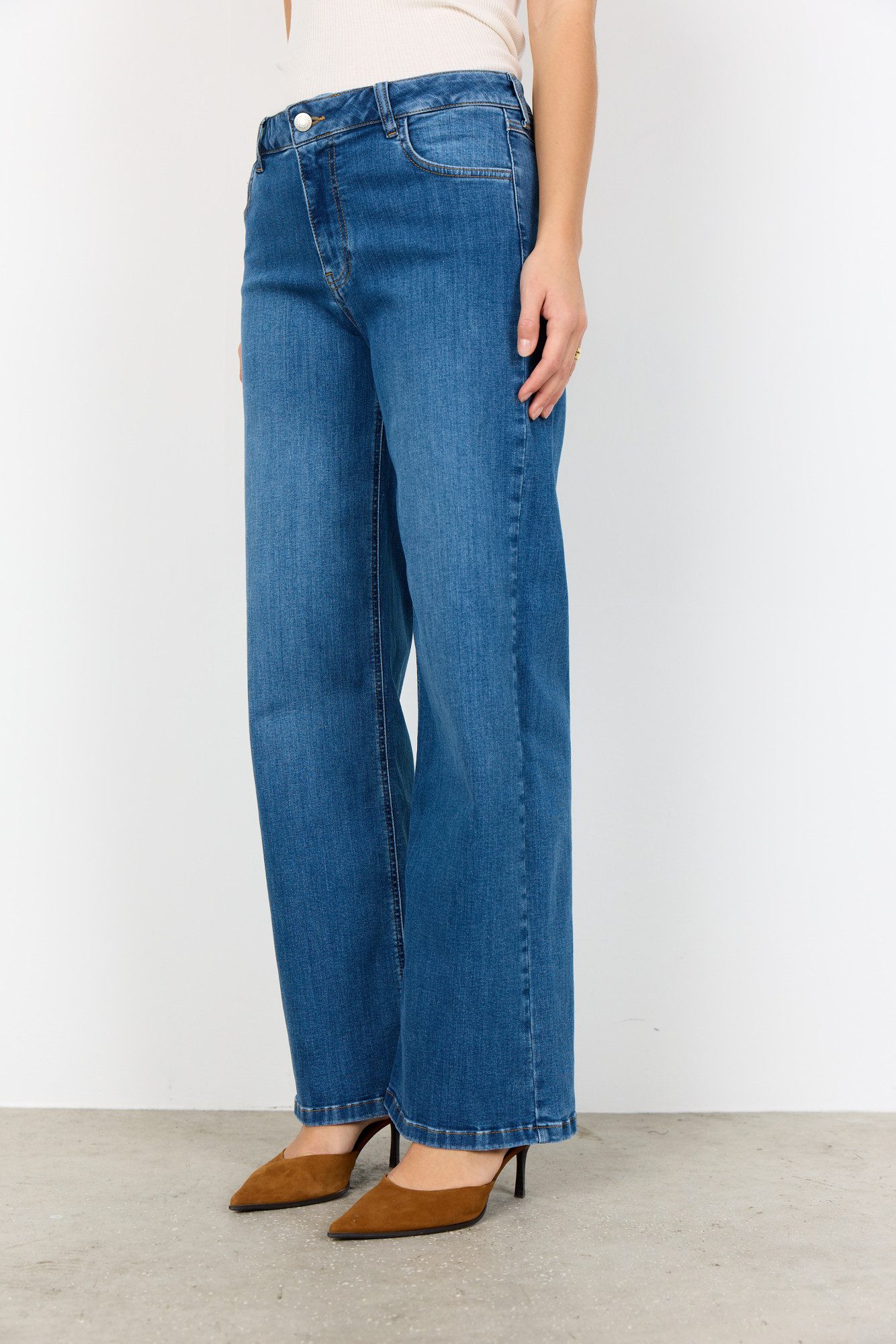 soyaconcept Weite Jeans SC-KIMBERLY 24-B weite Beinform, normale Leibhöhe, aus elastischer Baumwollmischung