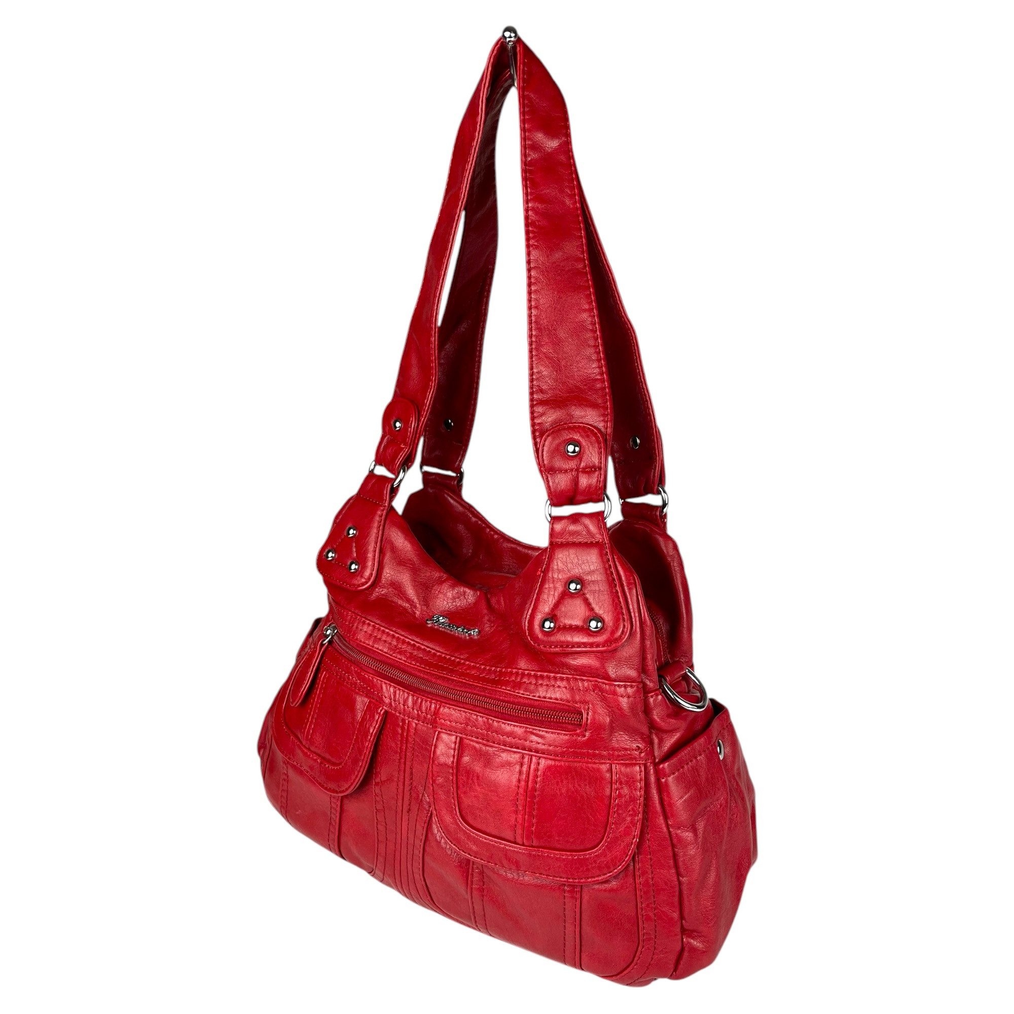 Taschen4life Schultertasche Damen Handtasche, Schultertasche AK22134, 2x Hauptfach, abnehmbarer Trageriemen, Innen- und Außenfächer