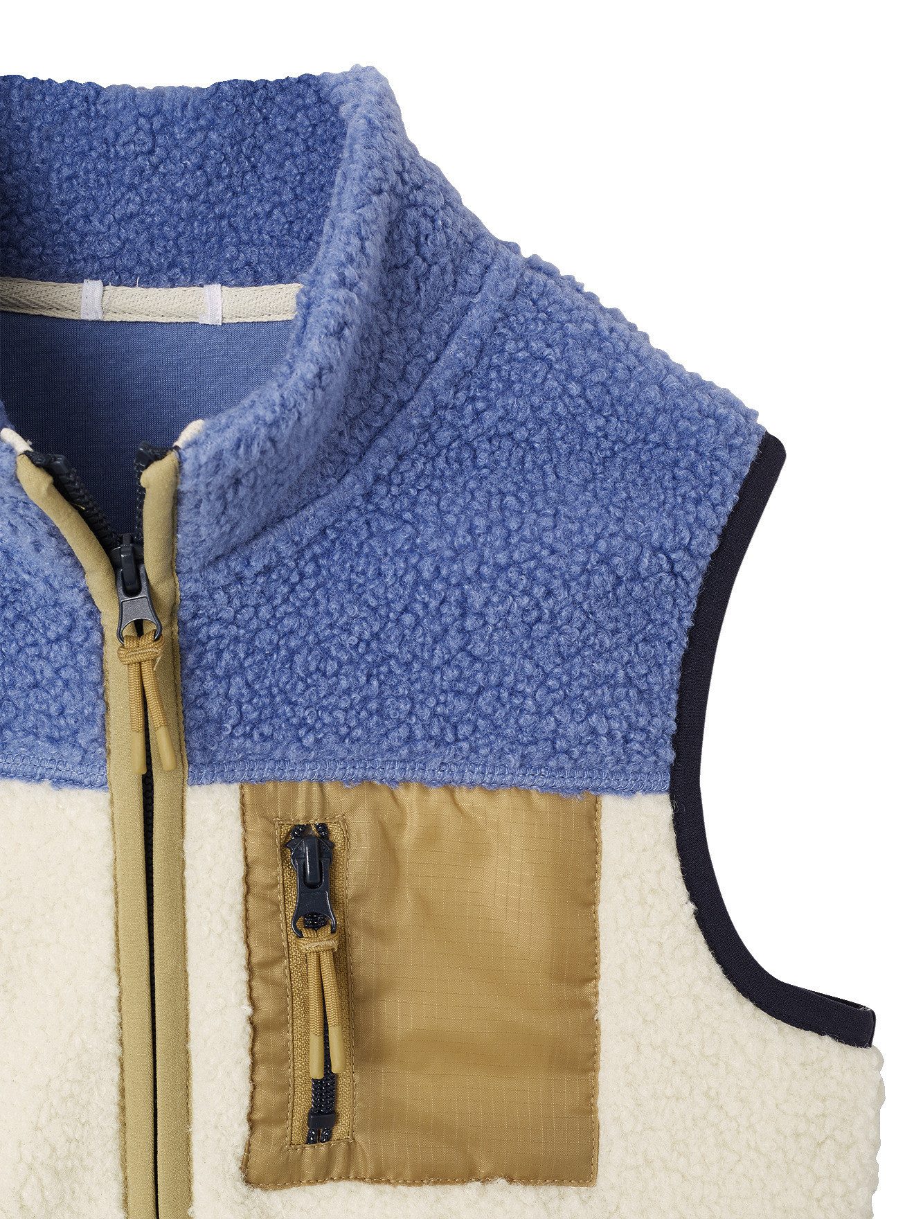 vertbaudet Fleecepullover Weste Jungen aus Teddyfleece, Brusttasche