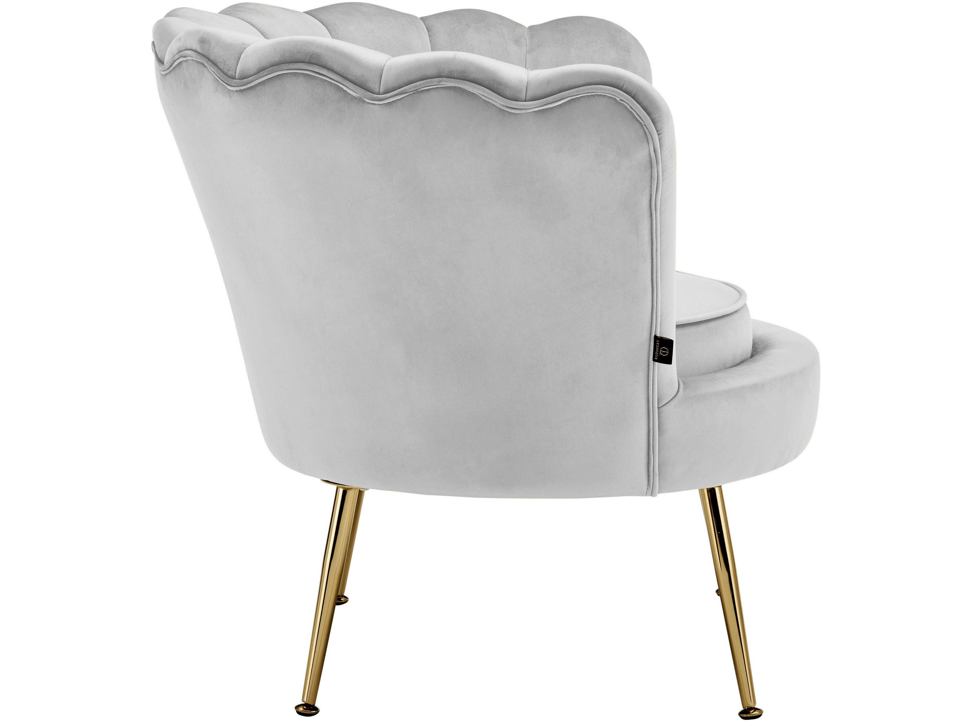loft24 Loungesessel Kelvin (Set, 1-St), Sessel, Polstersessel, Armlehnsessel, Samtoptik, Muschelform