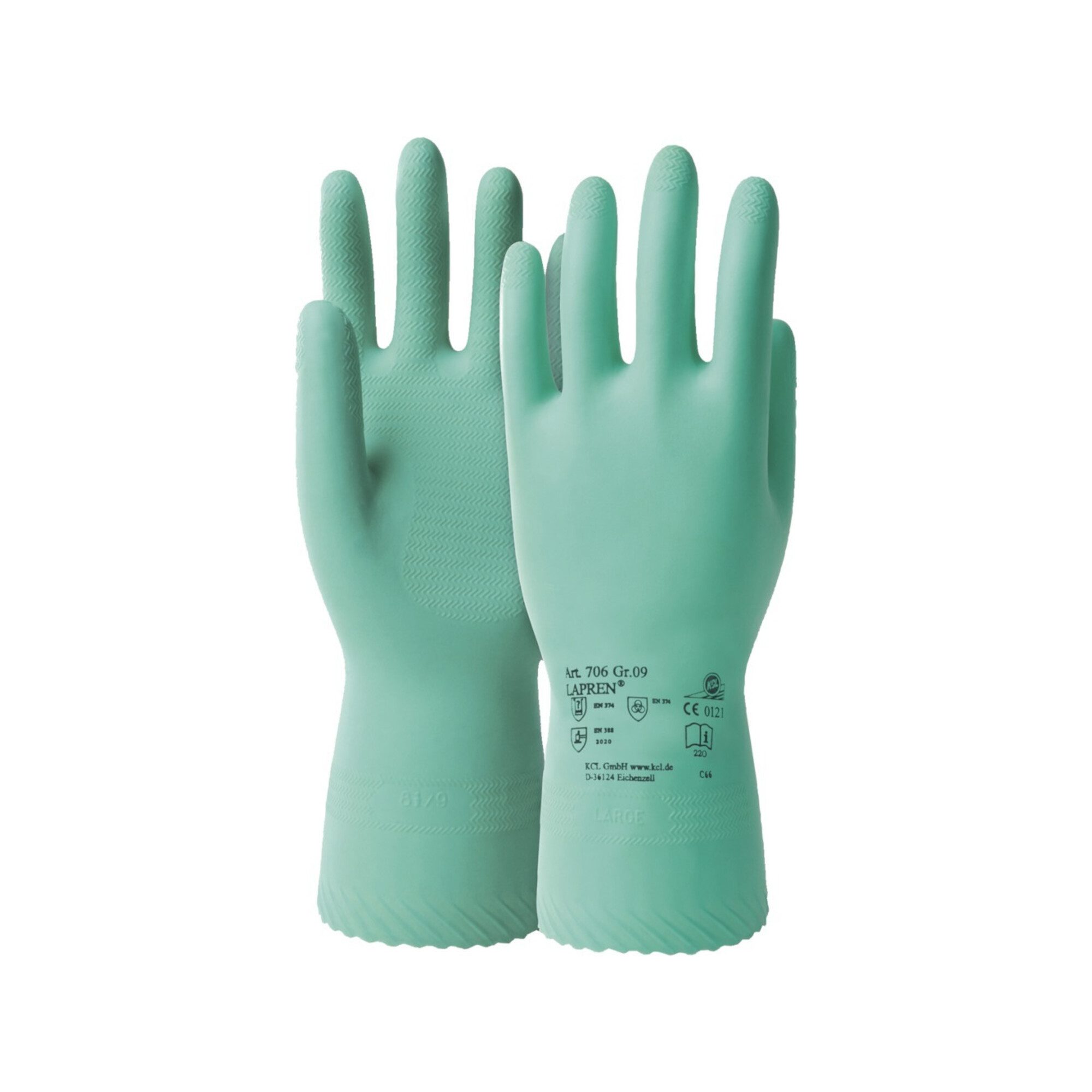 Honeywell Chemikalien-Schutzhandschuhe KCL Honeywell Latexhandschuhe Lapren 706 Gr.9 grün L.310mm KCL velouri