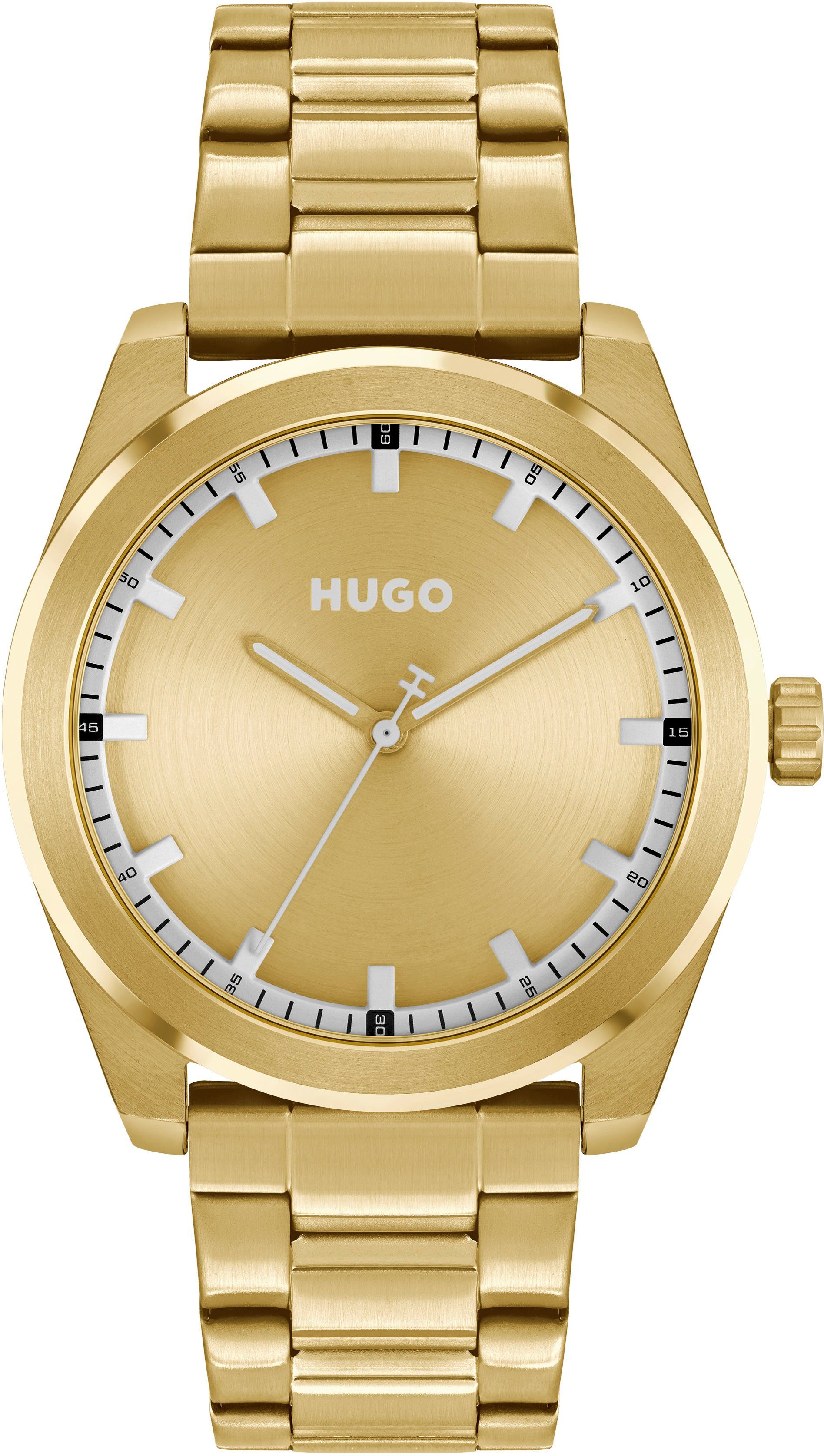 HUGO Quarzuhr #BRIGHT, Armbanduhr, Herrenuhr, Mineralglas, anlog