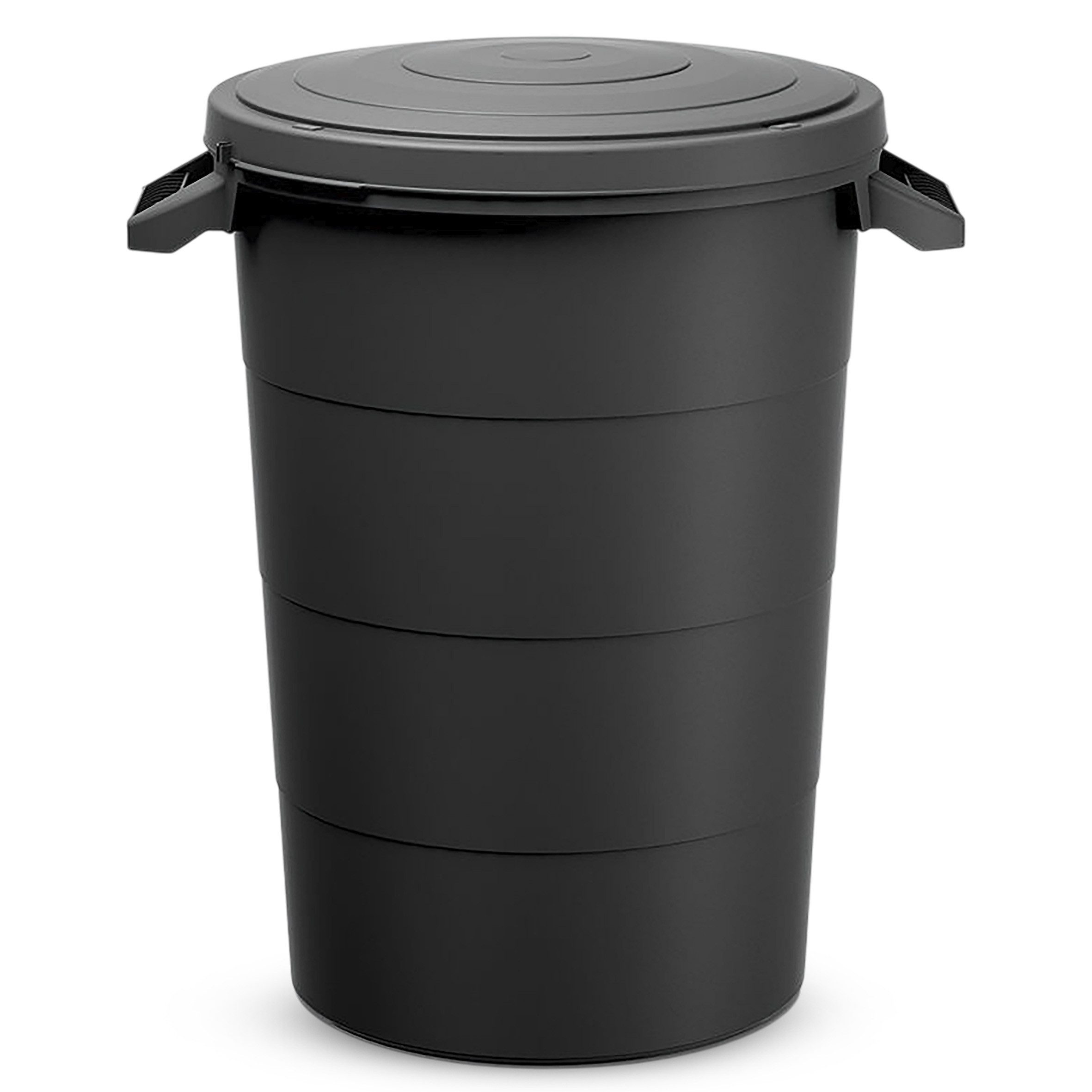 Spetebo Regentonne Regentonne 80 Liter mit Deckel - anthrazit, 80.00 l, (Packung, 1-tlg., mit Tragegriffen), Universal Kunststoff Garten Tonne