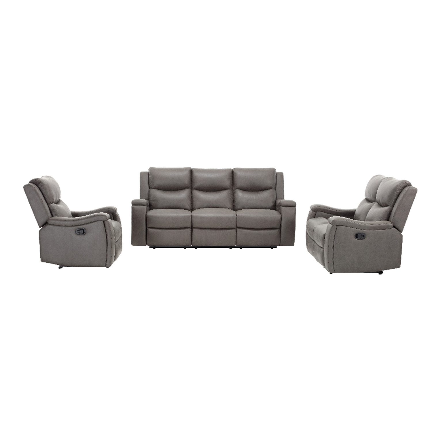 Happy Home Sofa 3-tlg. Polstergarnitur mit 5 Relaxfunktionen verstellbar&Liegefunktion