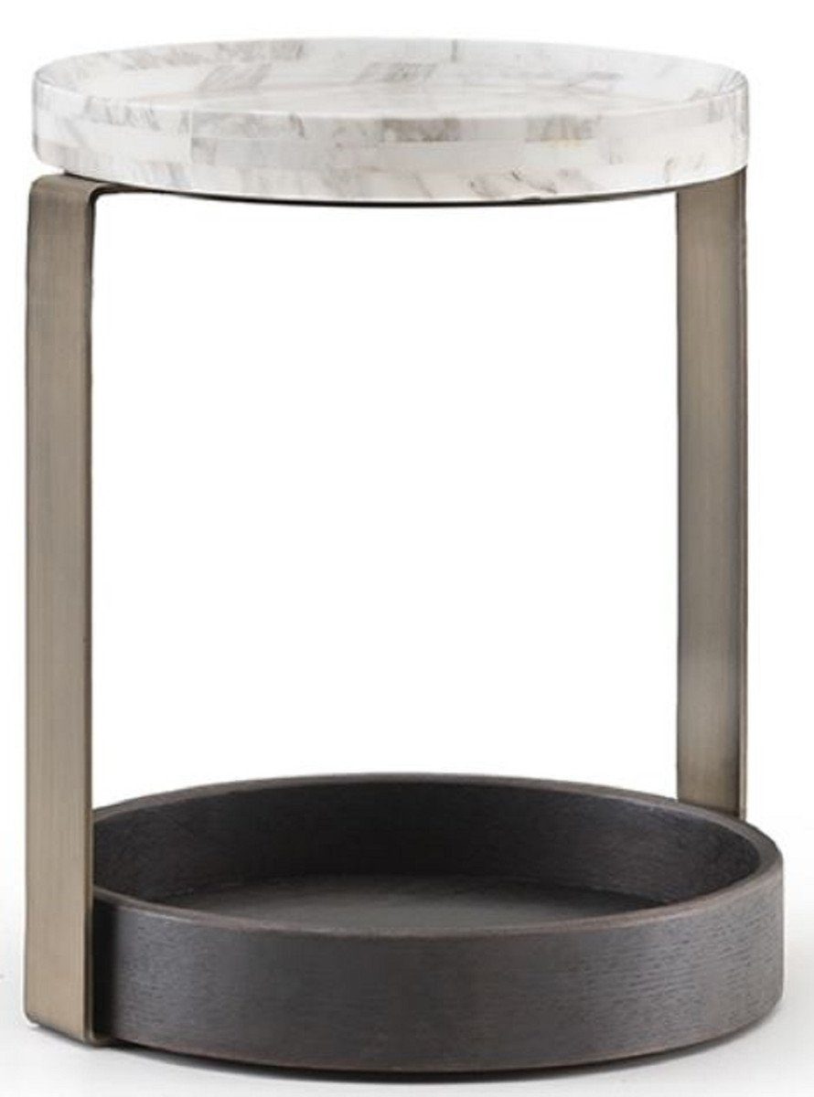 / Weiß Kollektion x 40 H. Moderne Möbel 48 - Casa Anthrazitgrau Messingfarben Padrino x cm Luxus / Beistelltisch - Beistelltisch Luxus 35