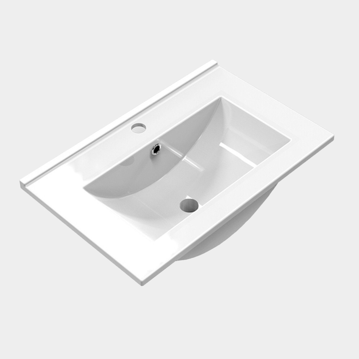 duschspa Einbauwaschbecken Keramikbecken Becken, mit Überlauf, Breite 51/61 cm