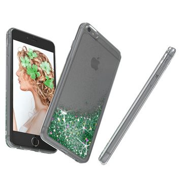 EAZY CASE Handyhülle Liquid Glittery Case für iPhone 6 / iPhone 6S 4,7 Zoll, Transparent Handy Softcase Glossy Slimcover stoßfest Bumper Case Grün
