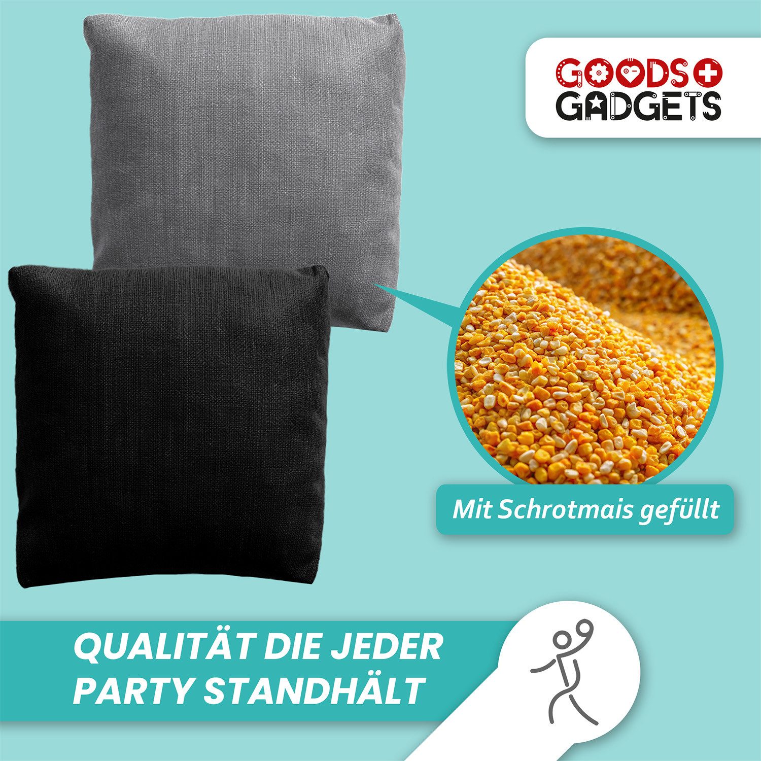 Goods+Gadgets Outdoor-Spielzeug XXL Cornhole-Spiel – Klappbares Cornhole-Set für Familie & Outdoor, Outdoor & Indoor Geschicklichkeitsspiel