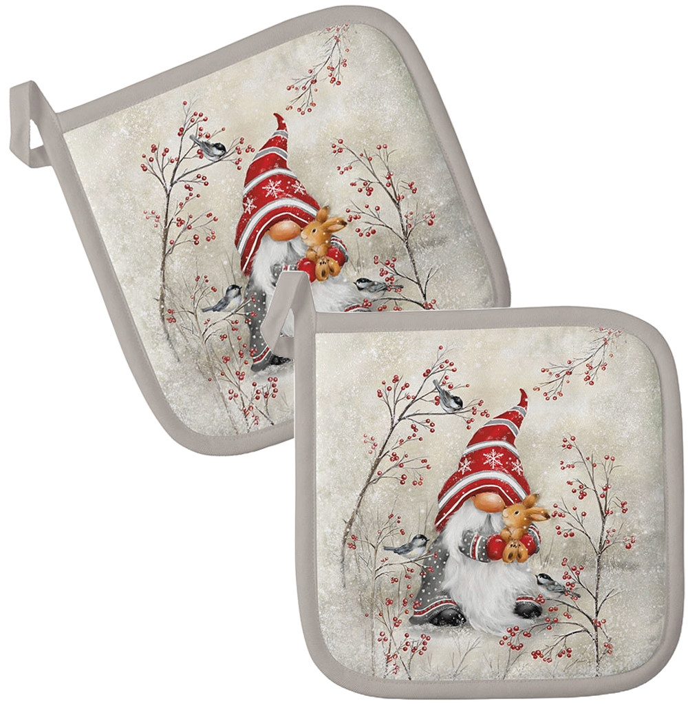 Ambiente® Topflappen Dwarf hug, (2-tlg., 2-teilig), hitzebeständig wattiert Pfannen Untersetzer ca.20x20cm