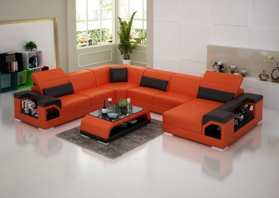 JVmoebel Ecksofa, Ledersofa Wohnlandschaft Eck Design Modern Ecksofa Sofa Couch