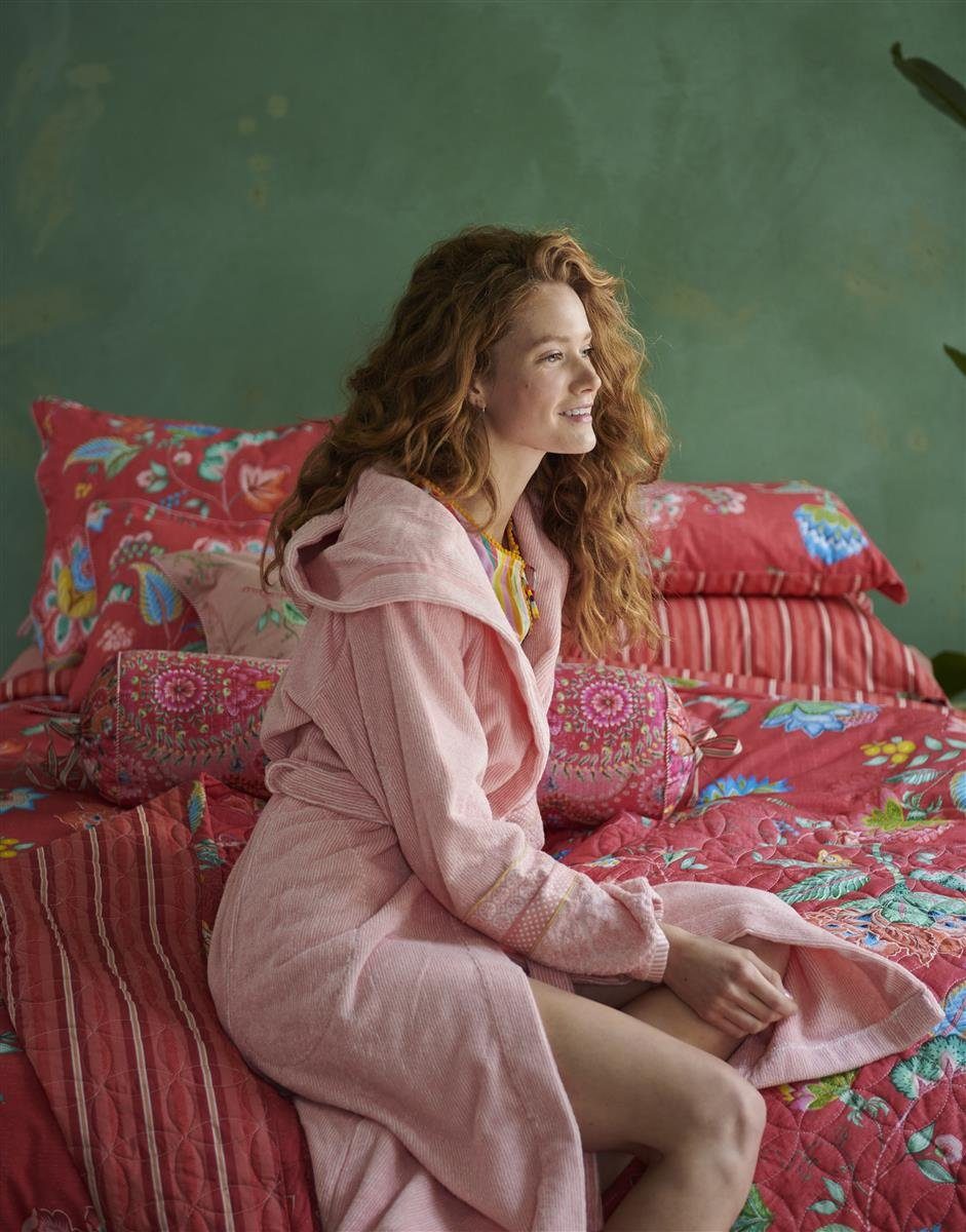 PiP Studio Bademantel Soft Zellige Bathrobe Pink Xxl Rosa 100% Cotton, terry, 450 GSM X, Bademantel Damen und Herren Morgenmantel Frottee