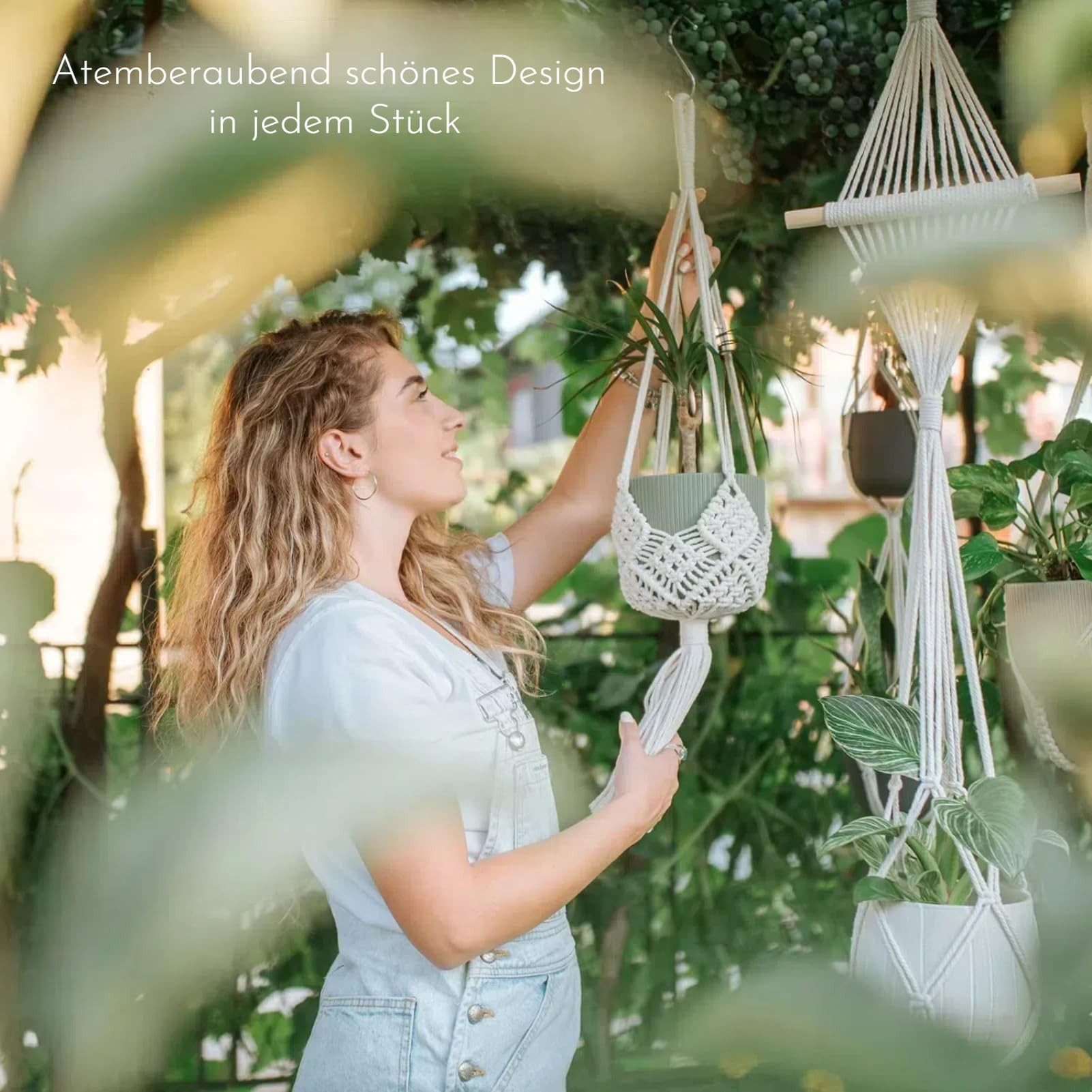 FOUORTUNATE-BEE Blumenampel 4er Set Blumenampel Hängend Innen (Boho Deko Ma günstig online kaufen