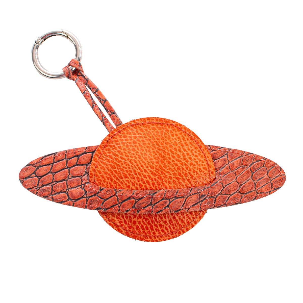 VOLKER LANG Taschenanhänger CHARM Saturn, CH3 - Premium Taschenanhänger aus Leder