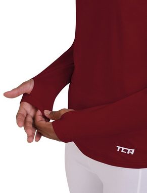 TCA Langarmshirt TCA Mädchen Warm-Up Thermo Lauf Oberteil - Cabernet, 8-10 Jahre (1-tlg)