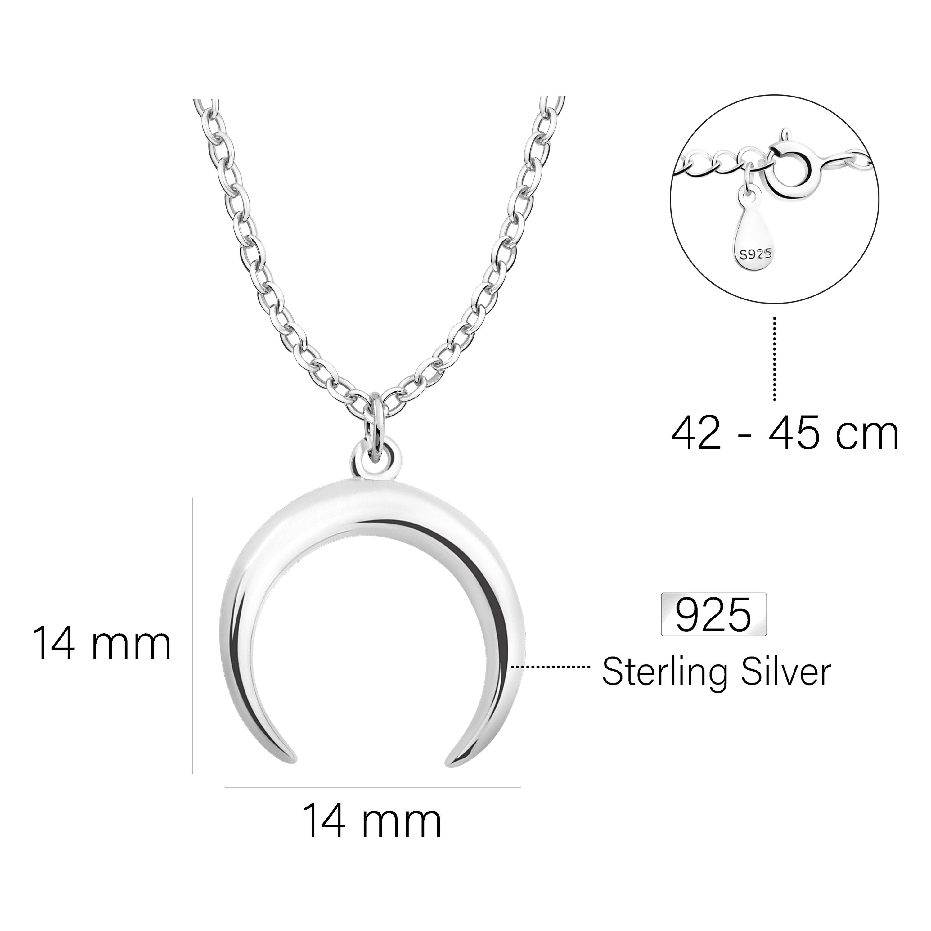 Sofia Milani Kette mit Anhänger Mond, 925 Silber Damen Schmuck - N0228