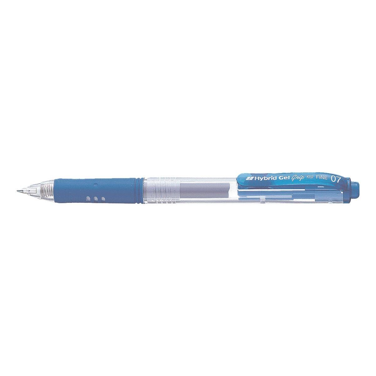 PENTEL Gelschreiber K157, mit Druckmechanik, Clip und wasserbasierter Tinte blau