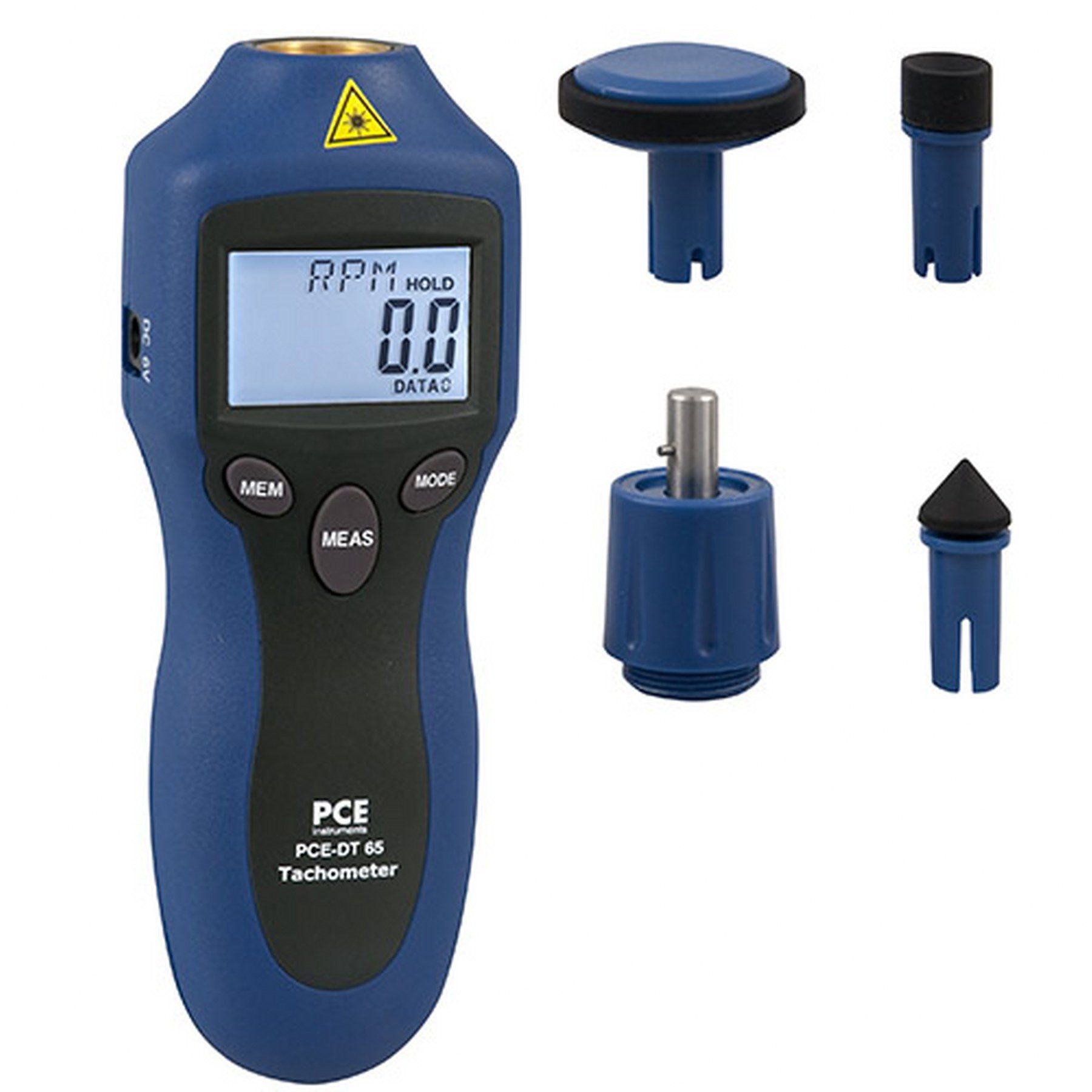 PCE Instruments Tachometer PCE Drehzahlmessgerät PCE-DT 65 Handtachometer Laser Umdrehungsmesser