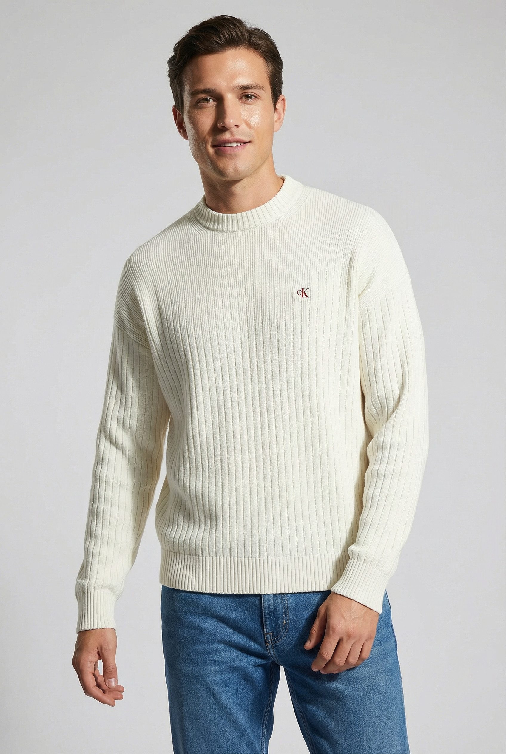 Calvin Klein Jeans Strickpullover Rundhalsausschnitt, Regular Fit