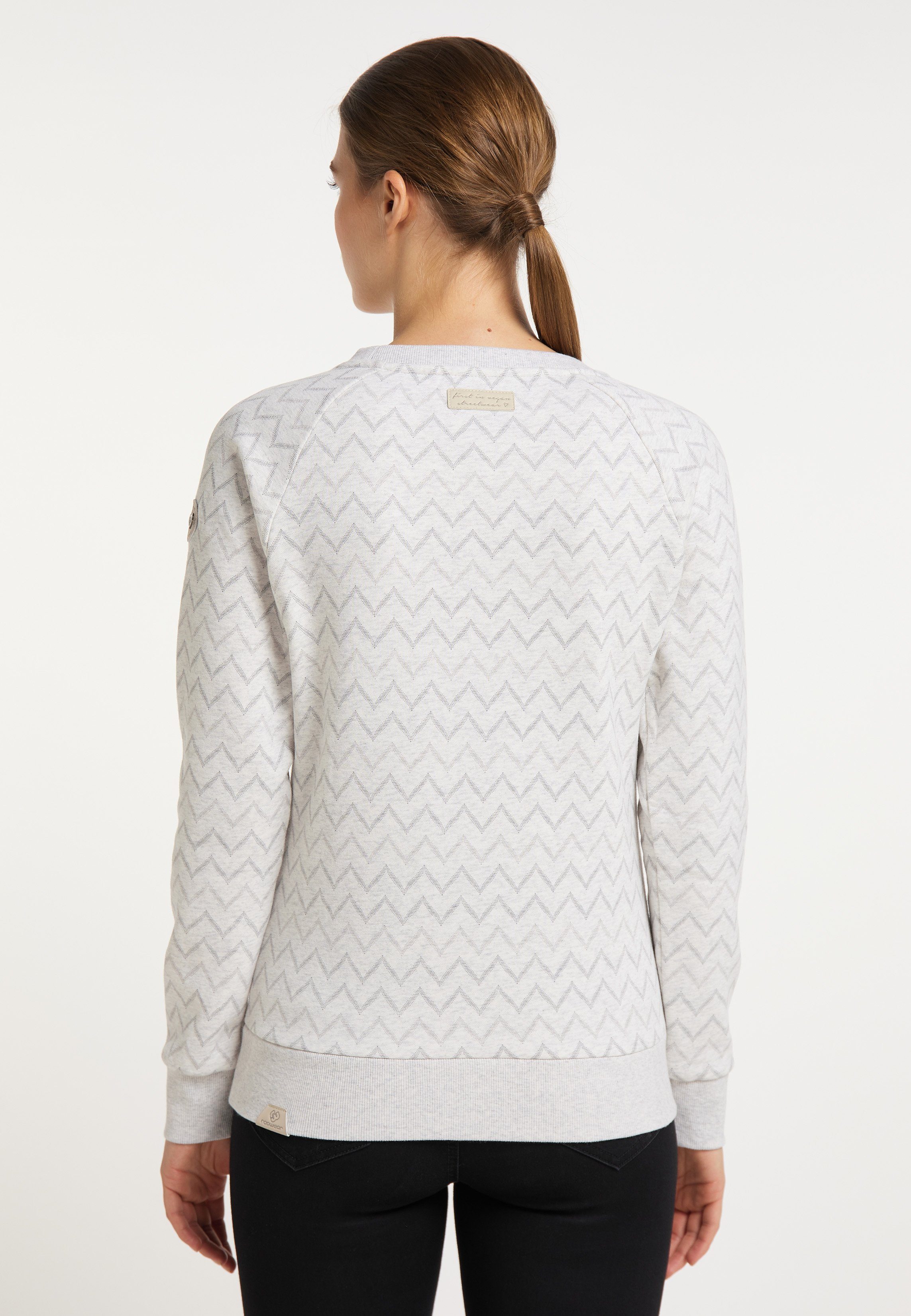 Ragwear Sweatshirt DARIA CHEVRON Mode & Vegane Nachhaltige WHITE