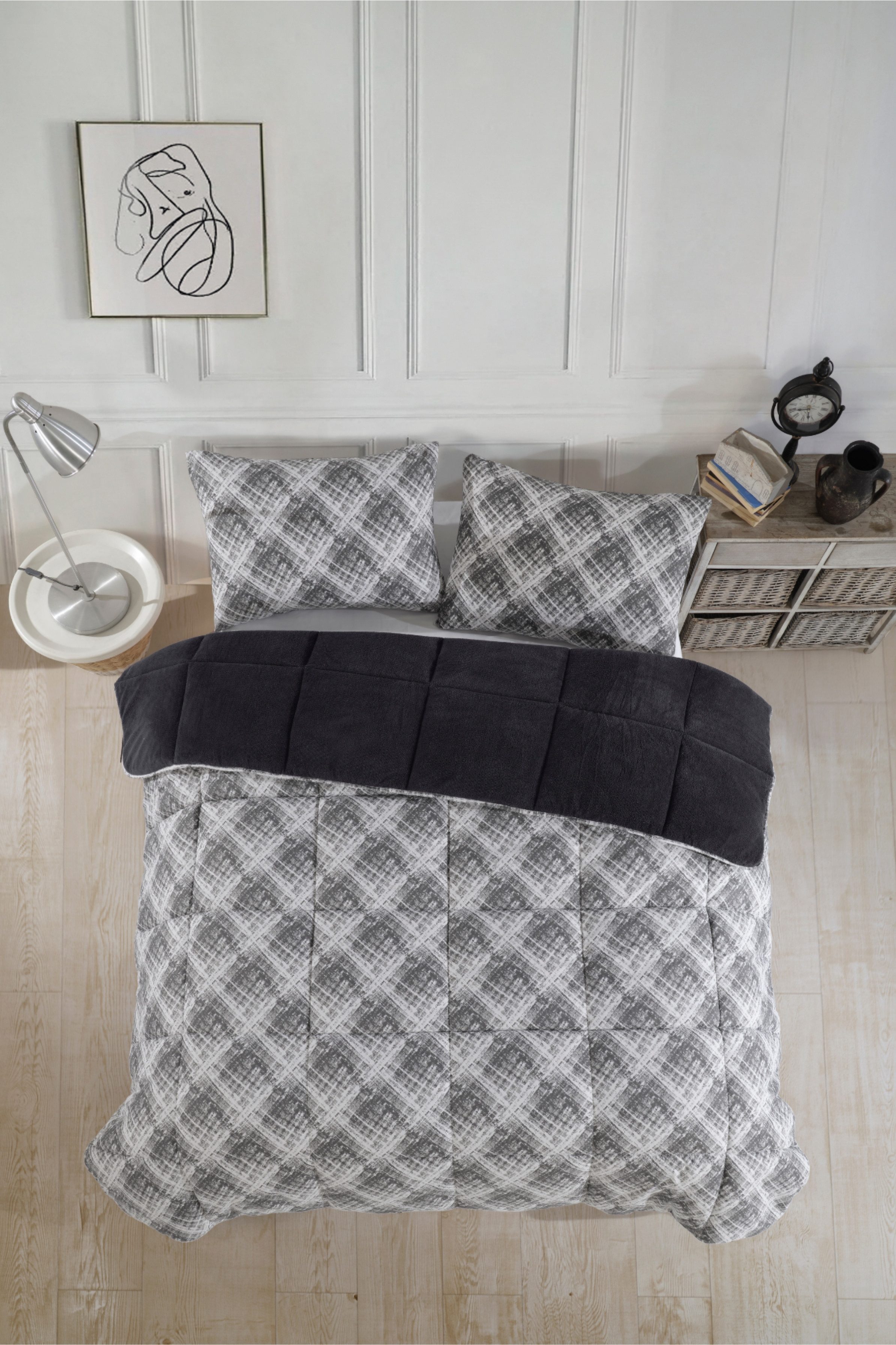Formeya Einziehdecke Luxus Wellsoft Bettdecke 155x220 cm Wendbar mit Kissenbezug